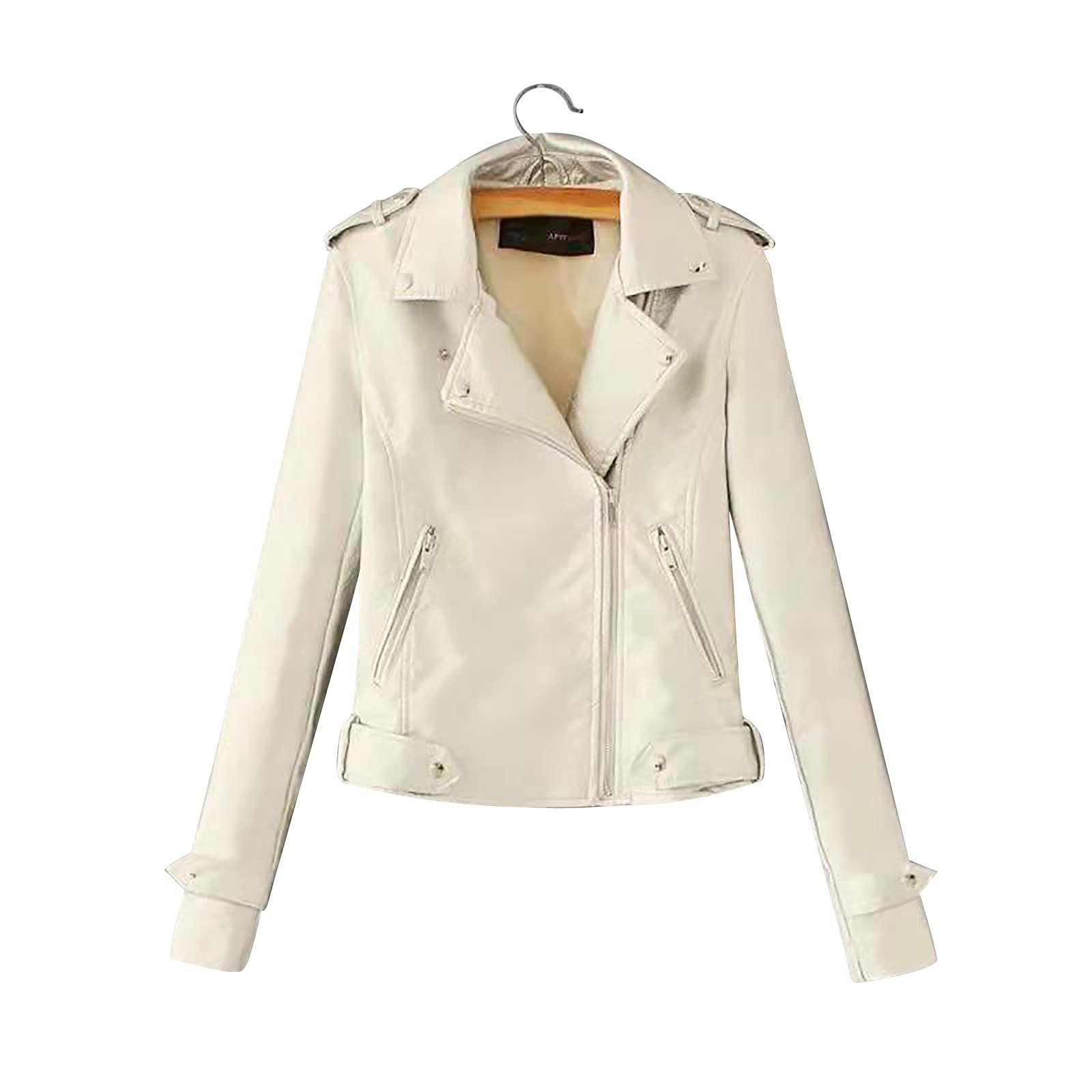 Stylish Women's Moto Biker Jacket - Lightweight PU Faux Leather Coat with Zipper & Long Sleeves | Perfect for Casual Outfits, Night Out & Motorcycle Riding