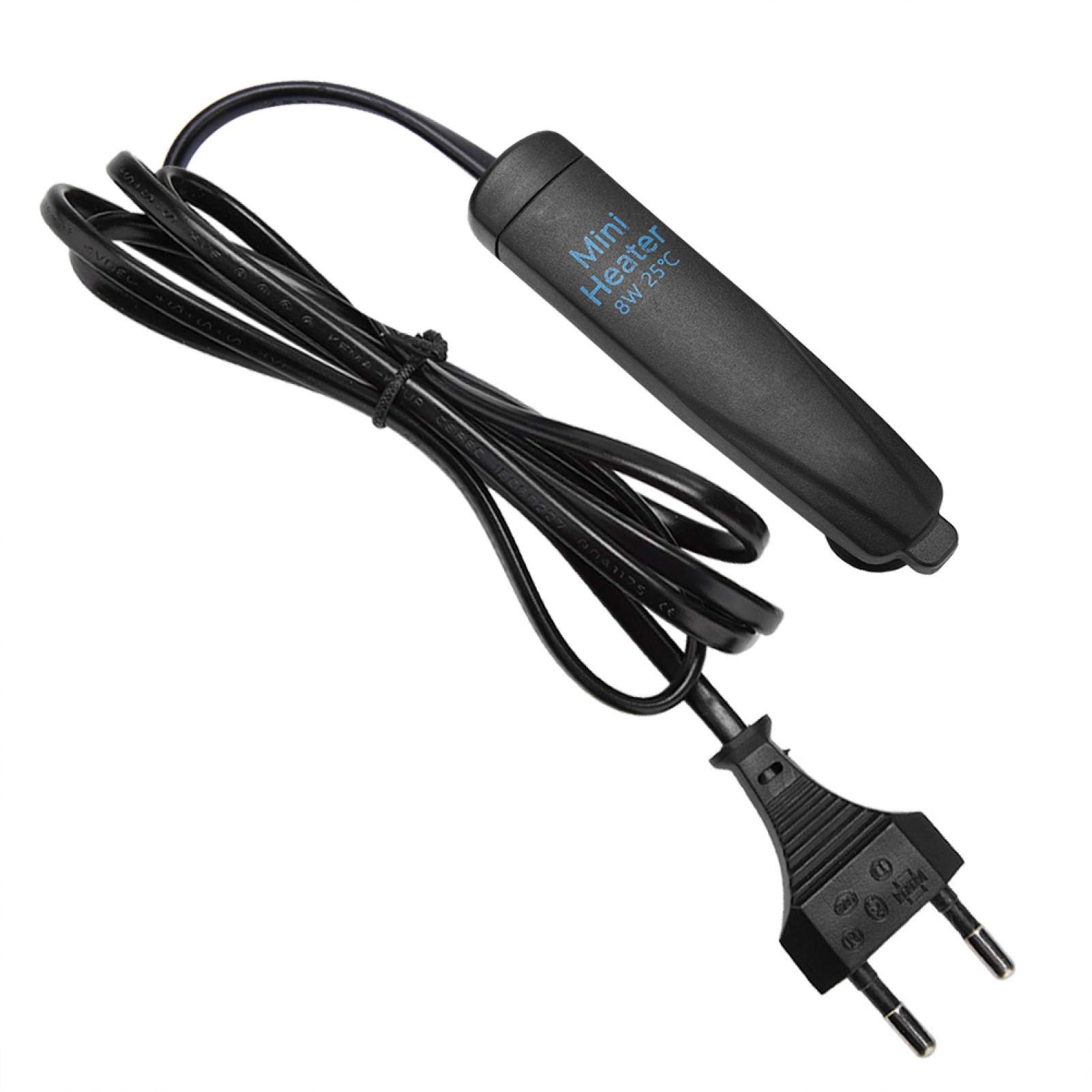 220V Shatterproof Mini Aquarium Heater - 8W EU Plug Fish Tank Warmer for Small Aquariums & Betta Fish Tanks - Safe Heating Solution for Tropical Fish, Shrimp Tanks & Reptile Enclosures