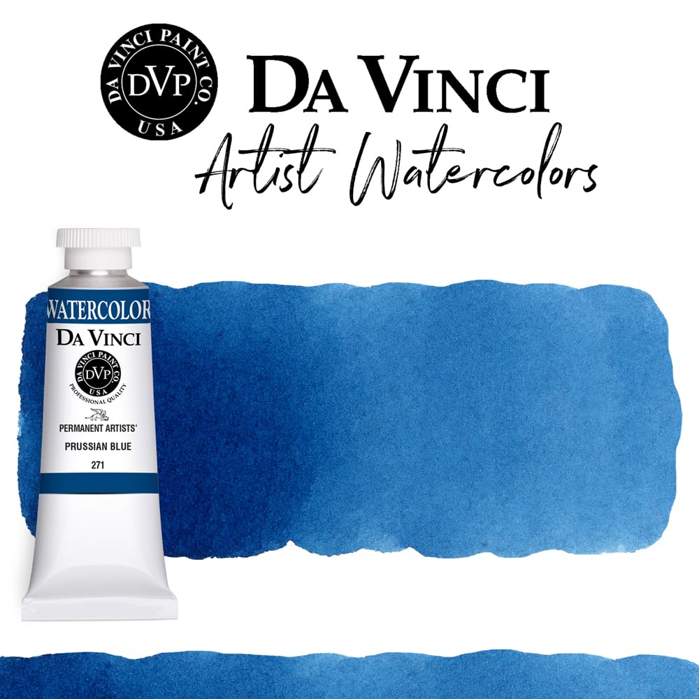 Professional Artist Watercolor Paint - Prussian Blue (37mL Tube) | High-Quality Pigment for Watercolor Painting, Sketching & Illustration | Perfect for Artists, Students & Hobbyists
