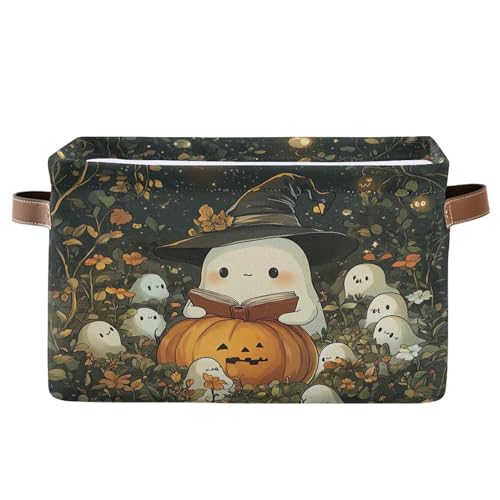 Cute Ghost Wearing Witch Hat
