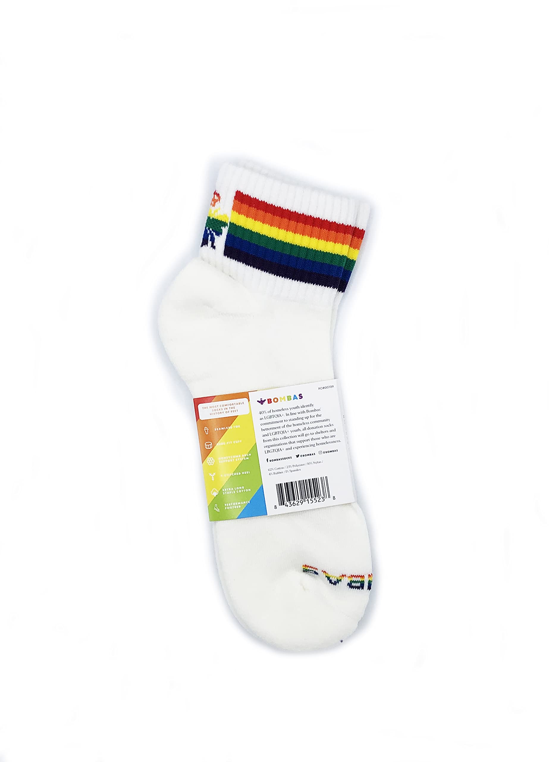 Bombas Bee Proud Quarter Socks - Comfortable & Durable Cotton Socks for Men & Women - Perfect for Running, Hiking & Everyday Wear