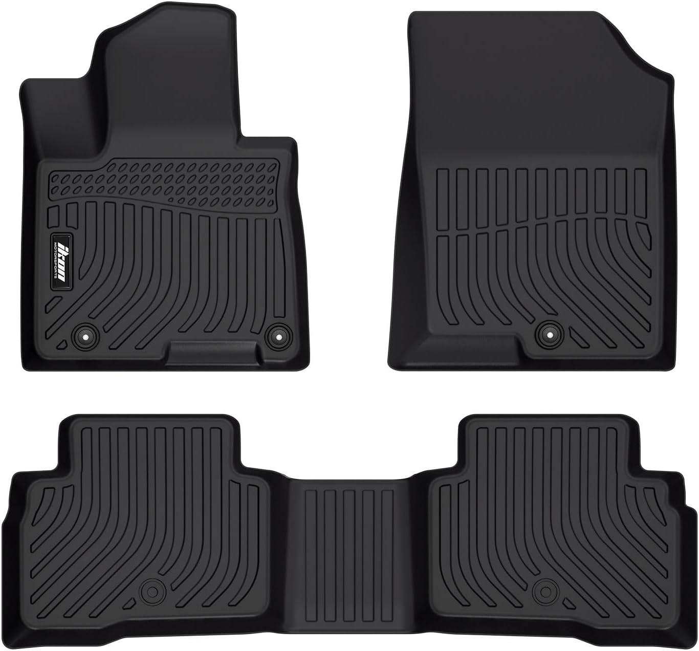 IKON 3D Molded All-Weather Floor Mats for 2022-2024 Hyundai Tucson Hybrid - TPE Thermo Plastic Elastomer Front & Rear Row Protection Pad (3-Piece Set) - Perfect for Daily Commuting, Road Trips and Off-Road Adventures