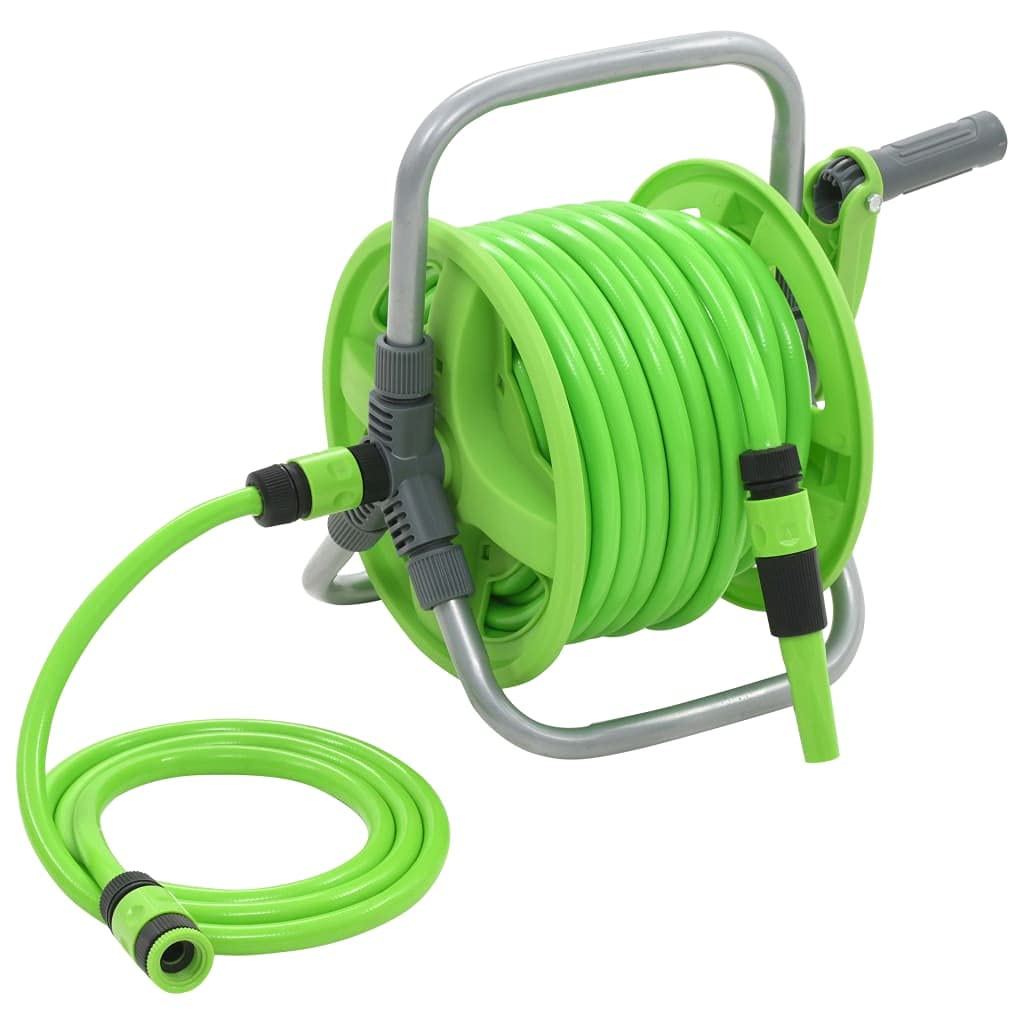 SKM Heavy Duty Retractable Water Hose Reel 65.6ft + 6ft Extension - Garden, Lawn, Car Washing & Outdoor Watering Solution