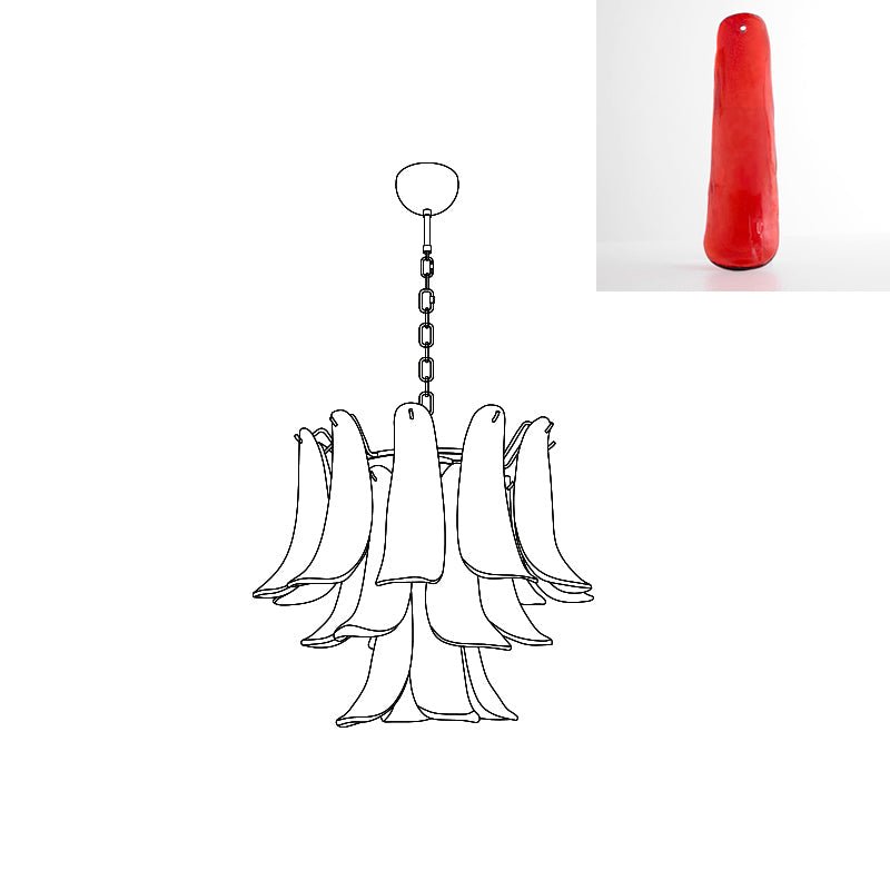 Handcrafted Murano Glass Petals Chandelier - Elegant Venetian Crystal Ceiling Light Fixture for Dining Room, Living Room & Bedroom Decor