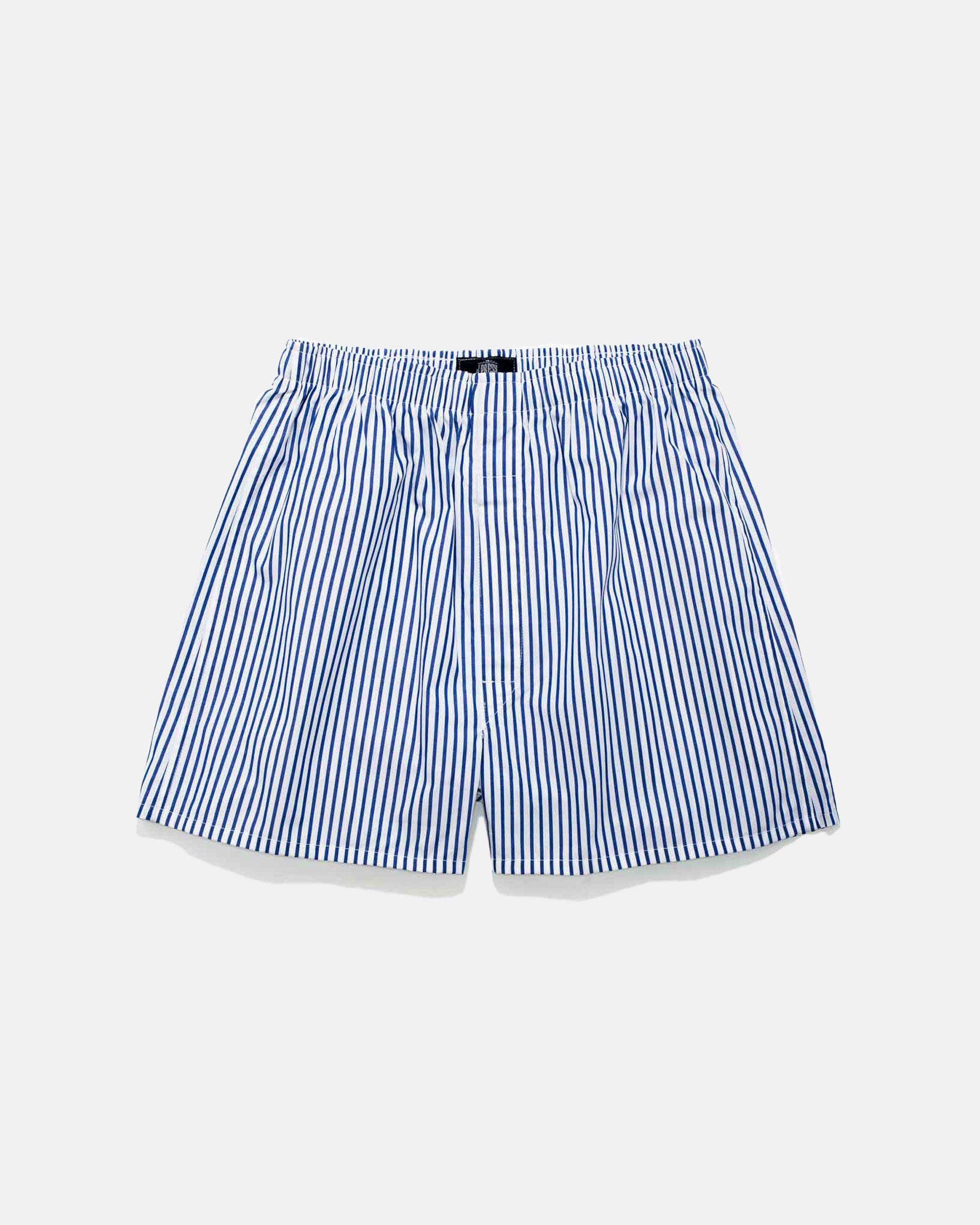 Butcher Stripe Broadcloth Boxer Shorts for Men - Comfortable Cotton Underwear for Everyday Wear & Lounge