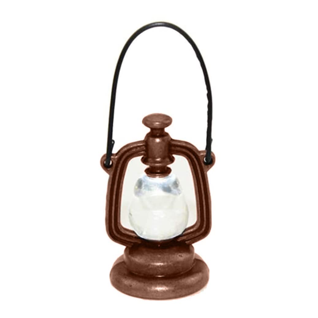 1/12 Scale Dollhouse Miniature Oil Lamp - Vintage Metal Hurricane Lantern for Dollhouse, Toy Barn & Model House Decor - Perfect for Miniature Displays, Themed Rooms & Collectible Scenes
