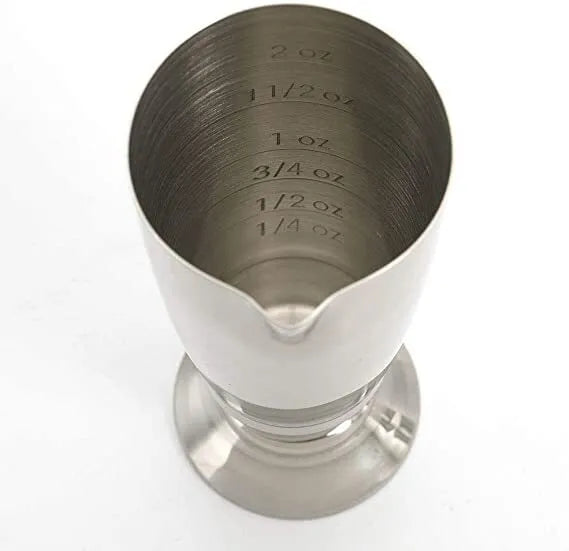 Barfly Jigger with Spout - 2oz Stainless Steel Cocktail Measuring Cup for Bartenders - Perfect for Mixing Martinis, Margaritas & Craft Cocktails at Home Bars