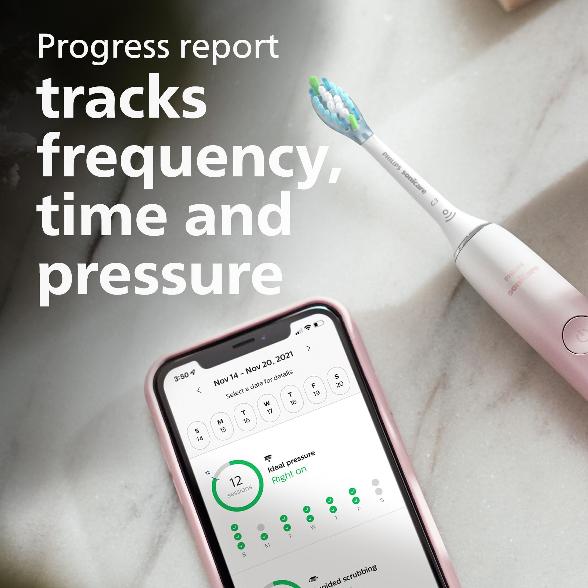 Philips Sonicare DiamondClean 9000 Special Edition Rechargeable Electric Toothbrush - HX9911/90 in White & Pink | Professional Teeth Cleaning for Whitening, Plaque Removal & Gum Care | Perfect for Travel & Home Use