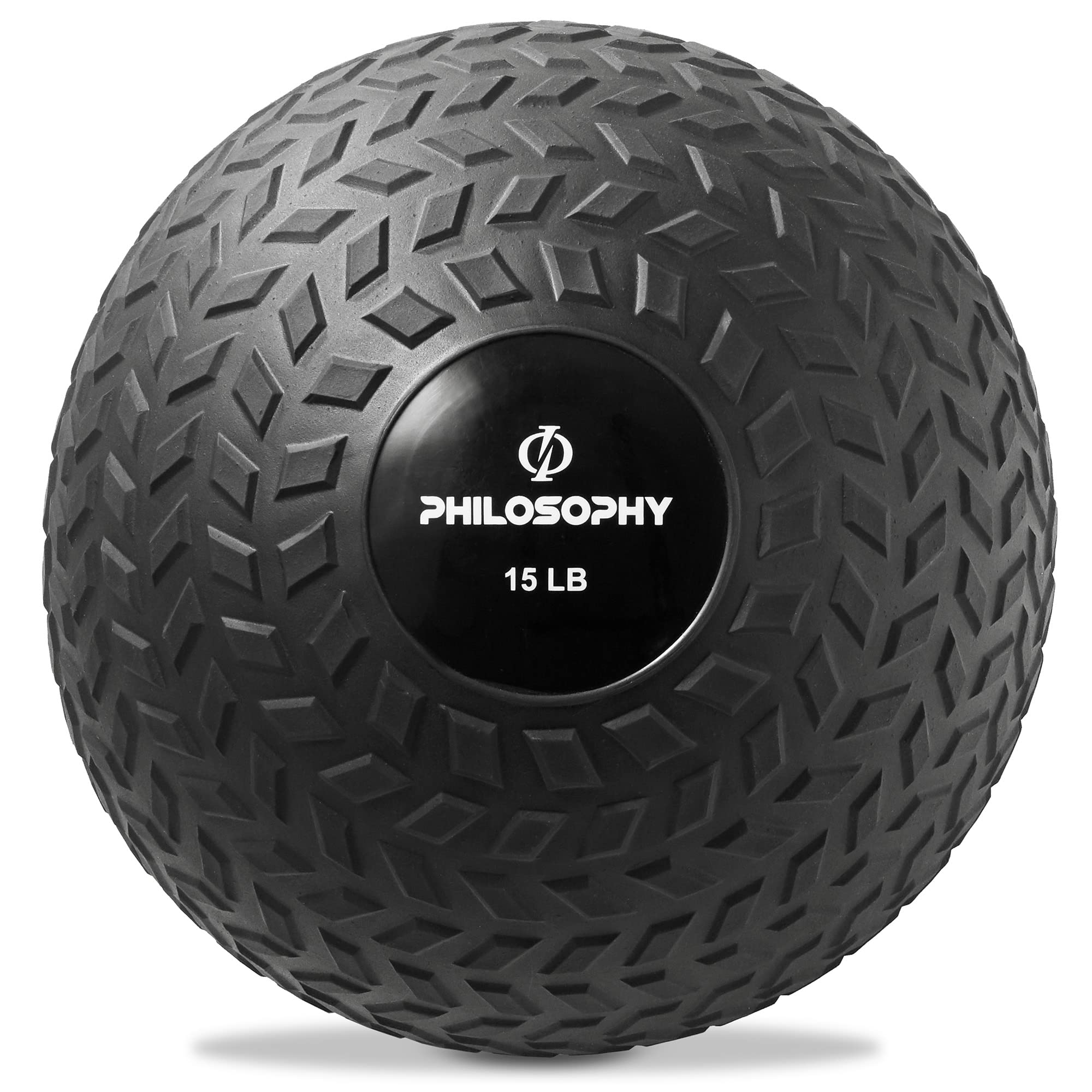 Philosophy Gym Slam Ball - Weighted Fitness Medicine Ball with Easy Grip Tread for CrossFit, HIIT & Strength Training | Home & Gym Workout Equipment