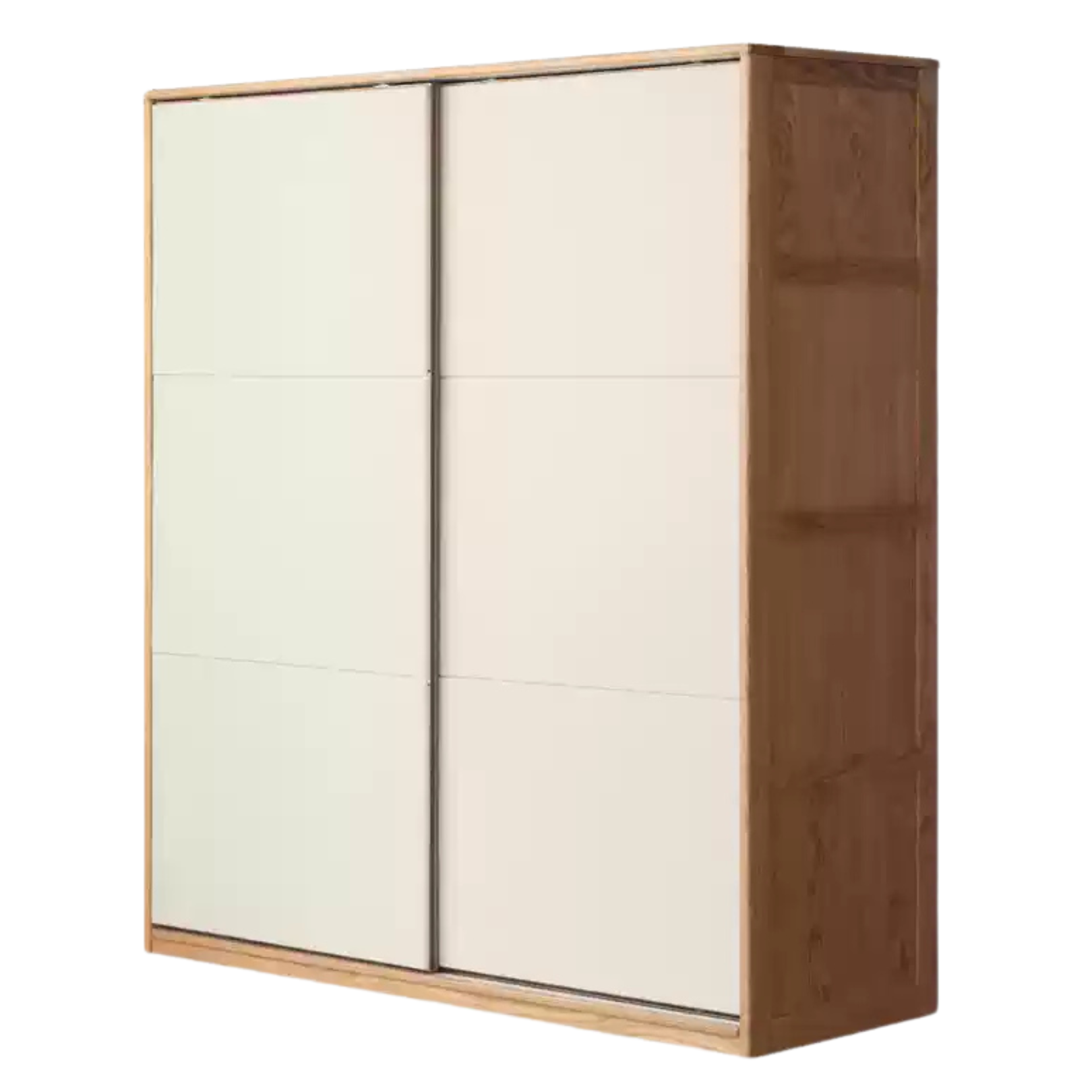 Solid Oak Wood Sliding Door Wardrobe Closet - Modern Storage Solution for Bedroom, Living Room & Office Organization