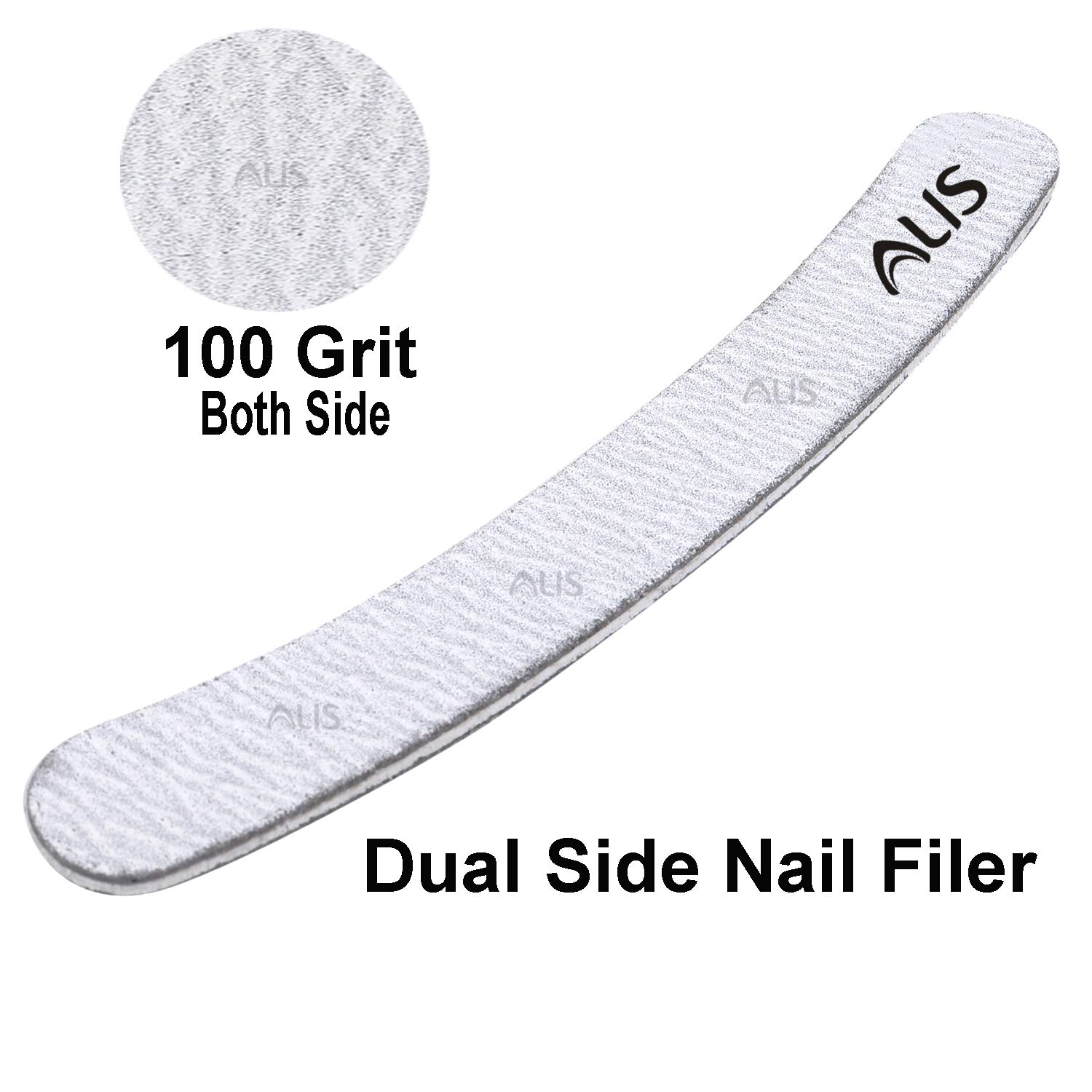 Professional Double-Sided Nail File & Buffer - Curved Grey Manicure Tool for Shaping, Smoothing & Nail Art | Perfect for Home & Salon Use | Pack of 1
