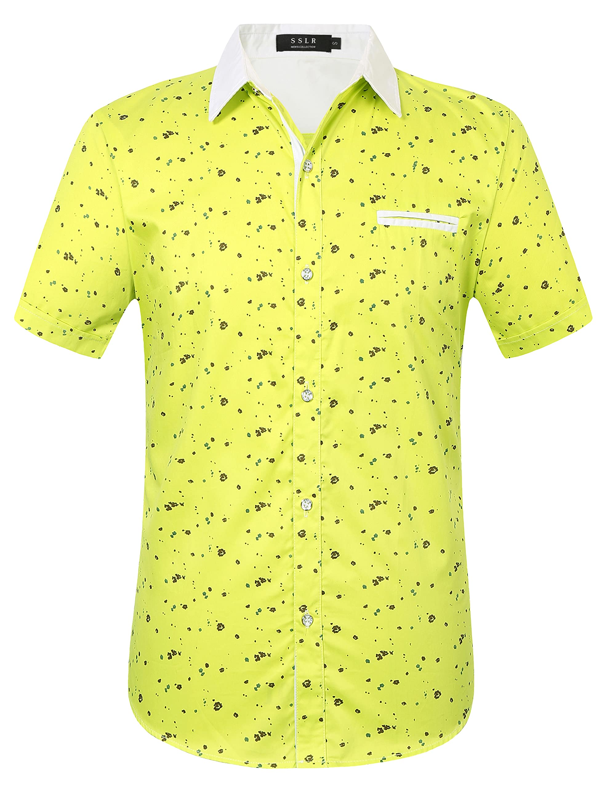 Men's Casual Dress Shirts - Stylish Cotton Button Up Shirts with Print Pocket, Short Sleeve Summer Shirts for Office, Party & Everyday Wear