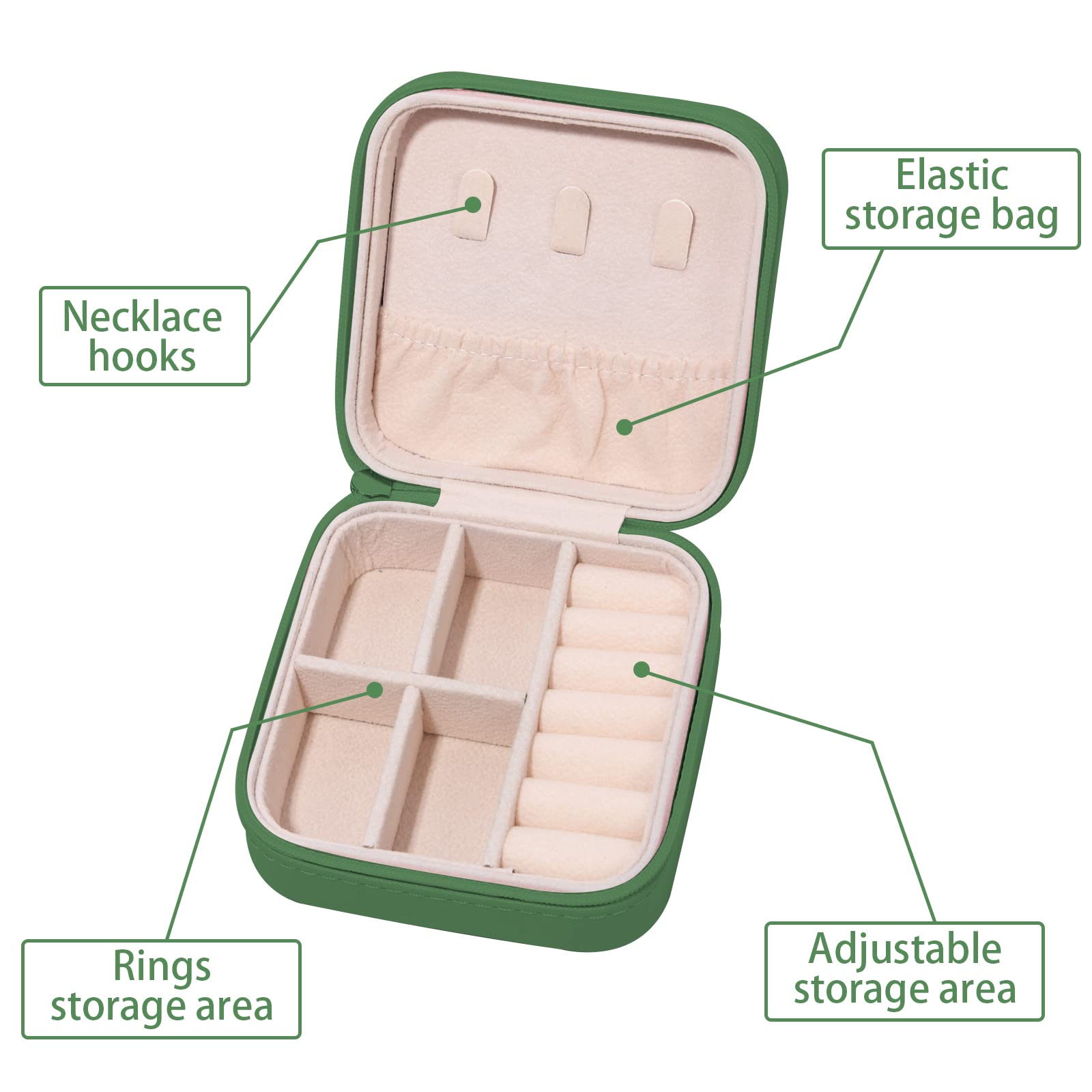 Portable Travel Jewelry Organizer Box - Mini Jewelry Case for Rings, Earrings, Necklaces - Compact Jewelry Storage & Display for Women - Perfect for Travel, Gifts & Home Organization