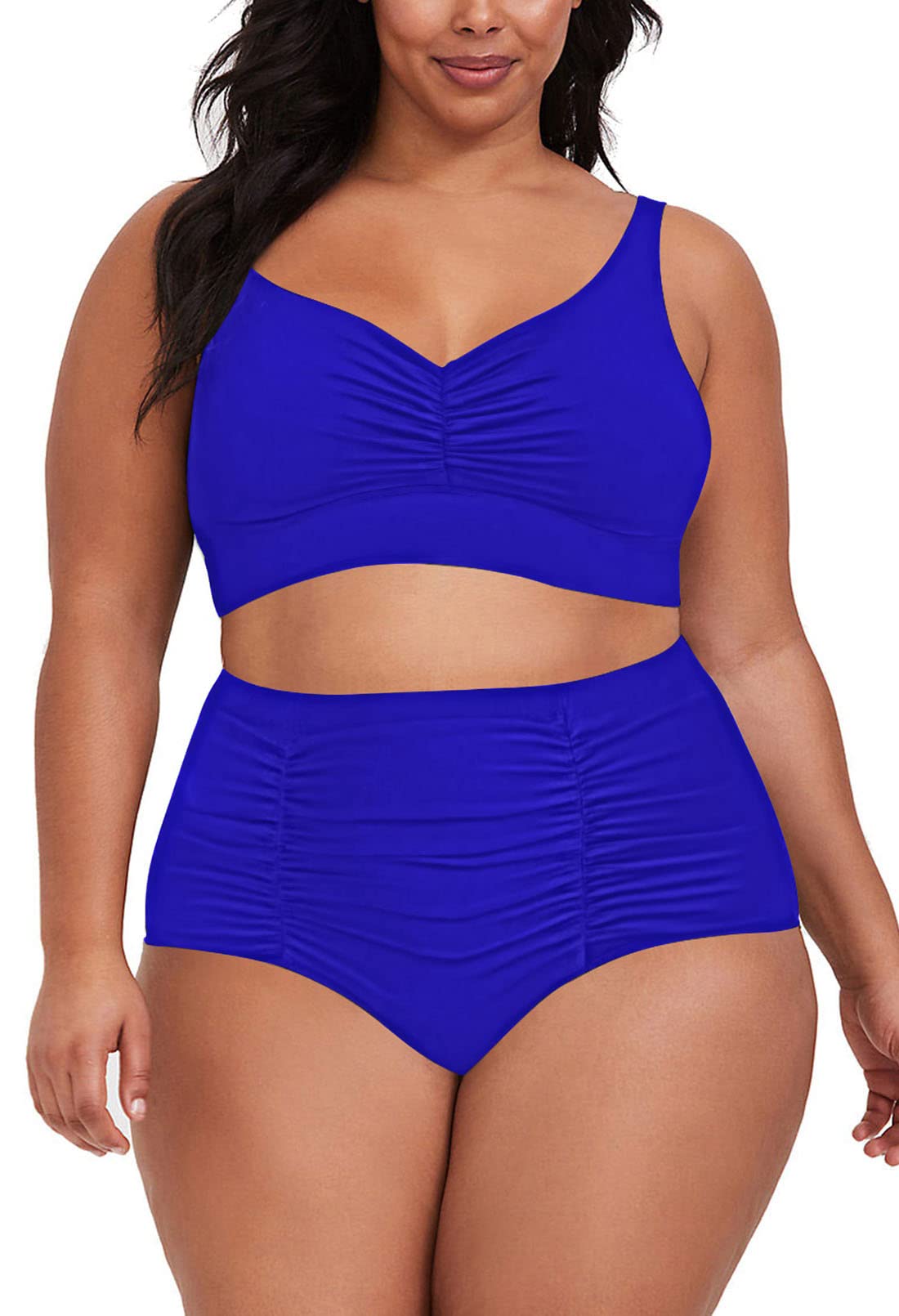 Plus Size High Waisted Bikini Set - Tummy Control Swimwear for Women | Beach & Pool