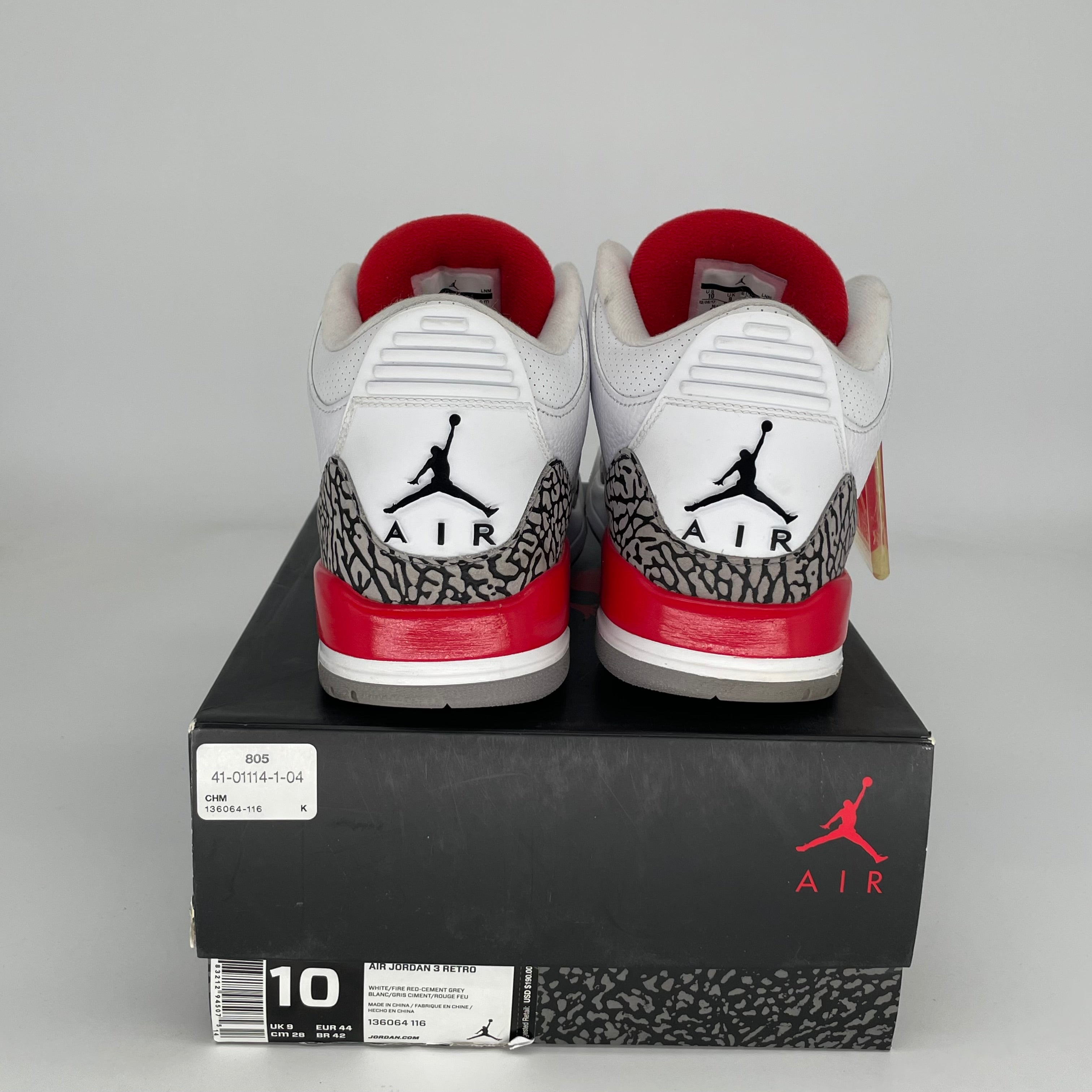 Authentic Air Jordan 3 Retro 'Hall of Fame' Basketball Shoes - Size 10 (136064-116) - Perfect for Sneaker Collectors & Streetwear Fashion