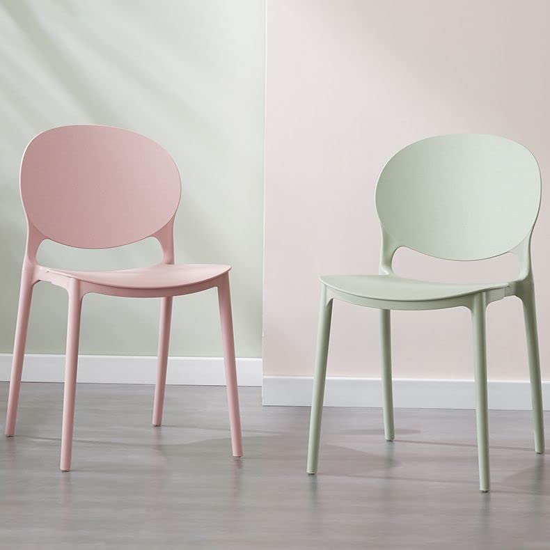 Mid Century Modern Dining Chairs - Stackable Plastic Armless Side Chairs for Kitchen, Dining Room & Living Room - Camel Color (Set of 1) - Perfect for Small Spaces, Apartments & Casual Dining Areas