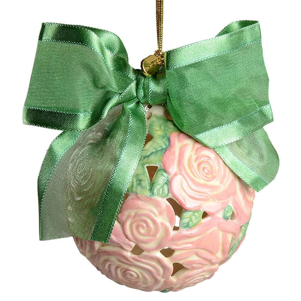 Lenox 2018 Rose Kissing Ball Ornament - Elegant Christmas Tree Decoration for Holiday Home Décor & Gift Giving