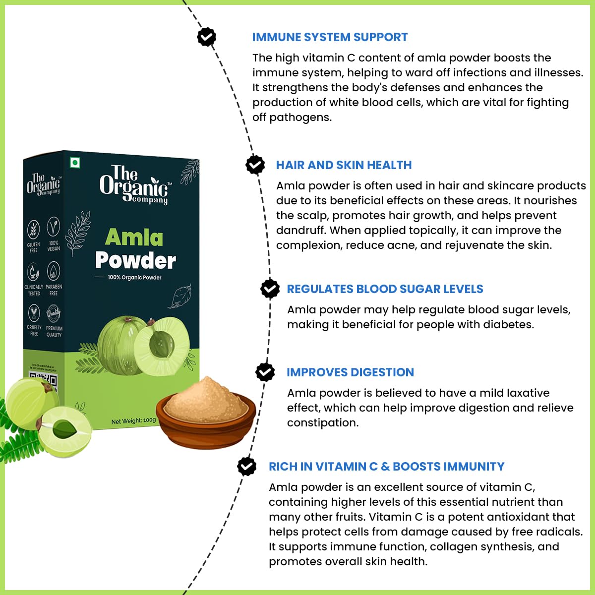 Organic Amla Powder & Henna Leaves Powder Combo - 100% Pure Natural Herbal Hair Color for Men & Women | Promotes Hair Growth, Black Hair Dye, Hair Wash | Ideal for Herbal Hair Packs & Natural Hair Care Routines