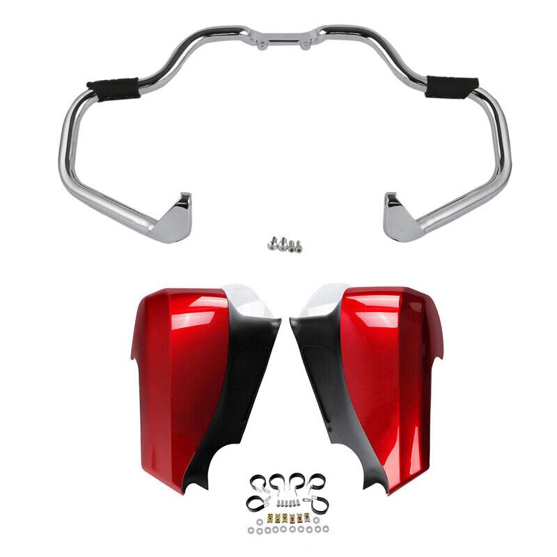 Chrome Crash Bar+Red Fairing