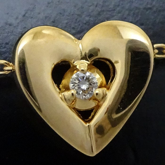 4℃ Heart Necklace 18K Yellow Gold with Diamond - Perfect for Valentine's Day Gifts, Anniversary Presents & Romantic Occasions