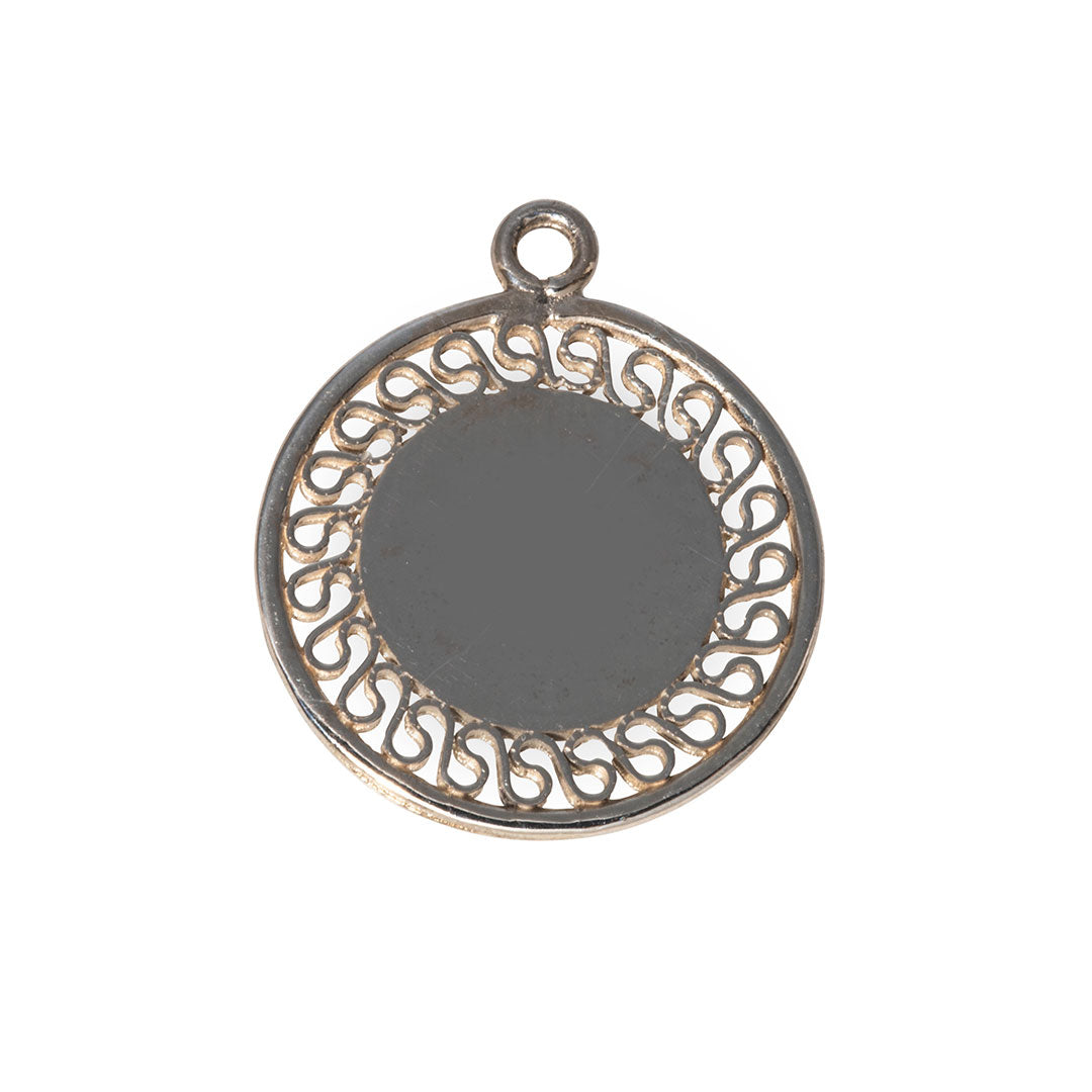 925 Sterling Silver Small Filigree Disc Charm for Jewelry Making - Perfect for Necklaces, Bracelets & DIY Craft Projects