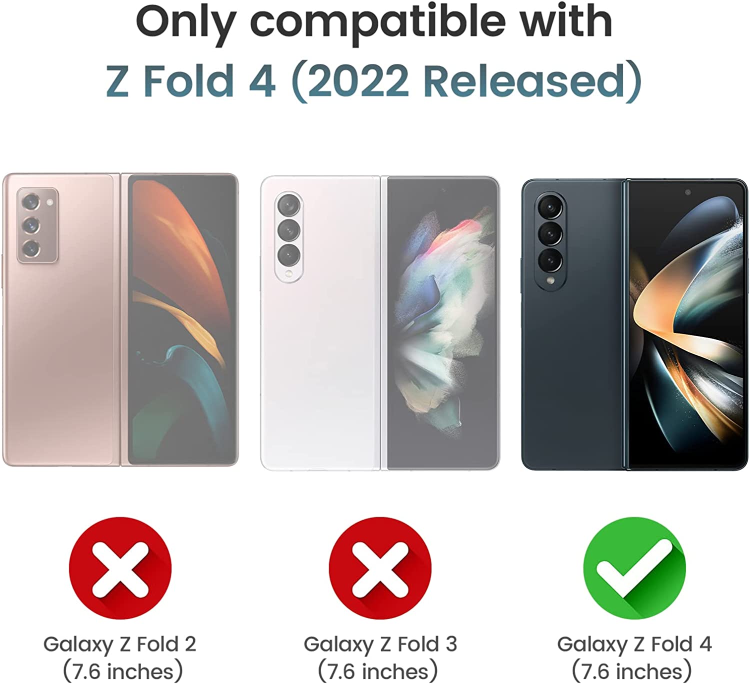 Samsung Galaxy Z Fold 4 Case with Slide Camera Cover - Premium Black Protective Phone Cover for Z Fold 4 - Perfect for Work, Travel, and Everyday Use