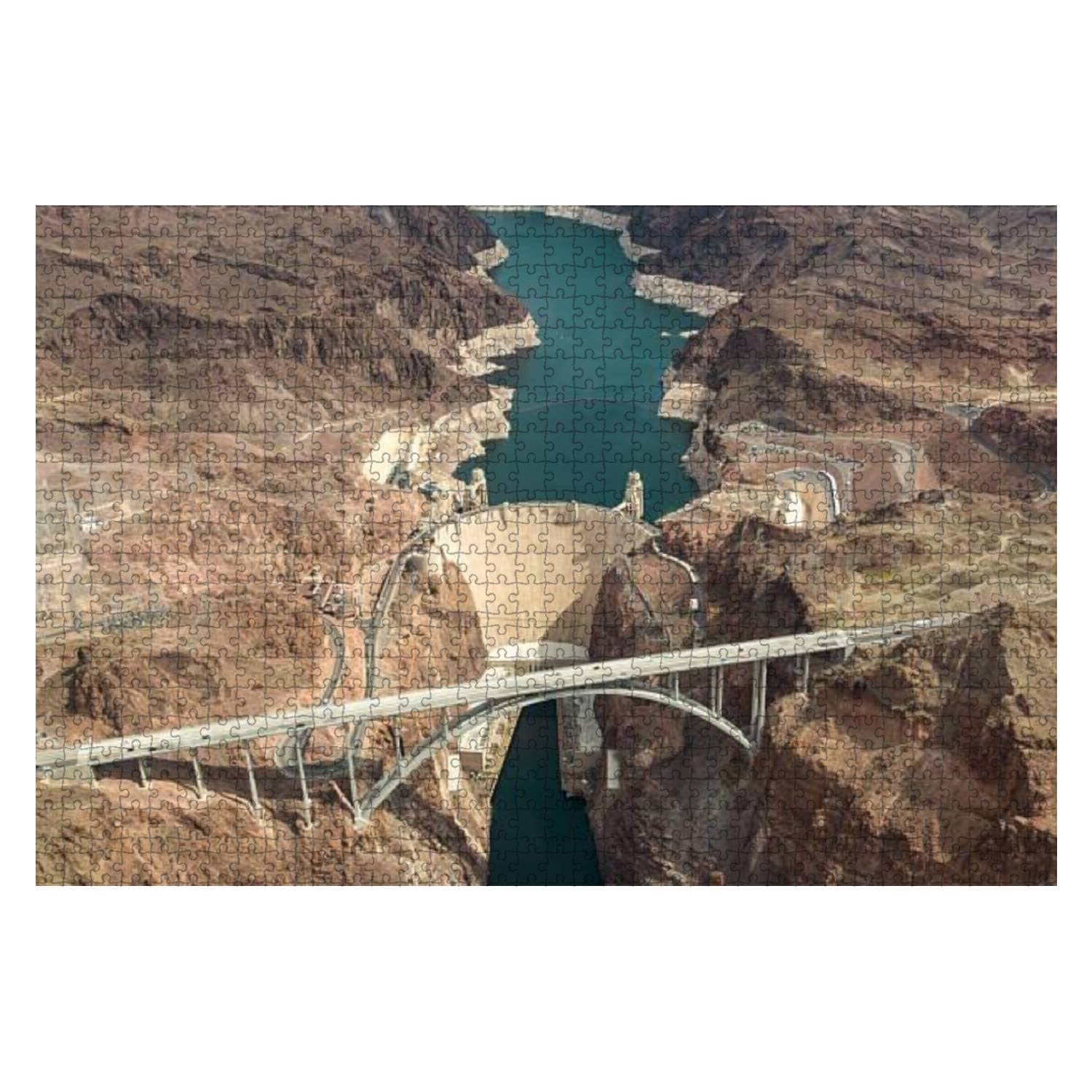 500-Piece Hoover Dam Aerial View Jigsaw Puzzle - Large Wooden Puzzle for Adults & Kids, Educational Toy, Creative Game & Home Decor | Perfect for Family Bonding, Stress Relief & Classroom Learning