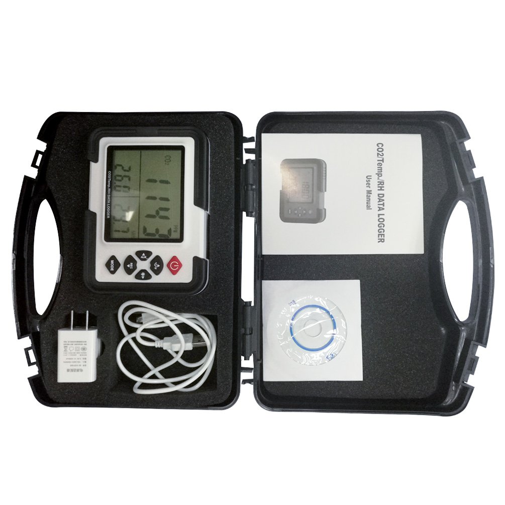 AMF-102 CO2 Data Logger - Indoor Air Quality Monitor with Carbon Dioxide Detection, Temperature & Humidity Sensor - Perfect for Homes, Offices, Schools and Greenhouses