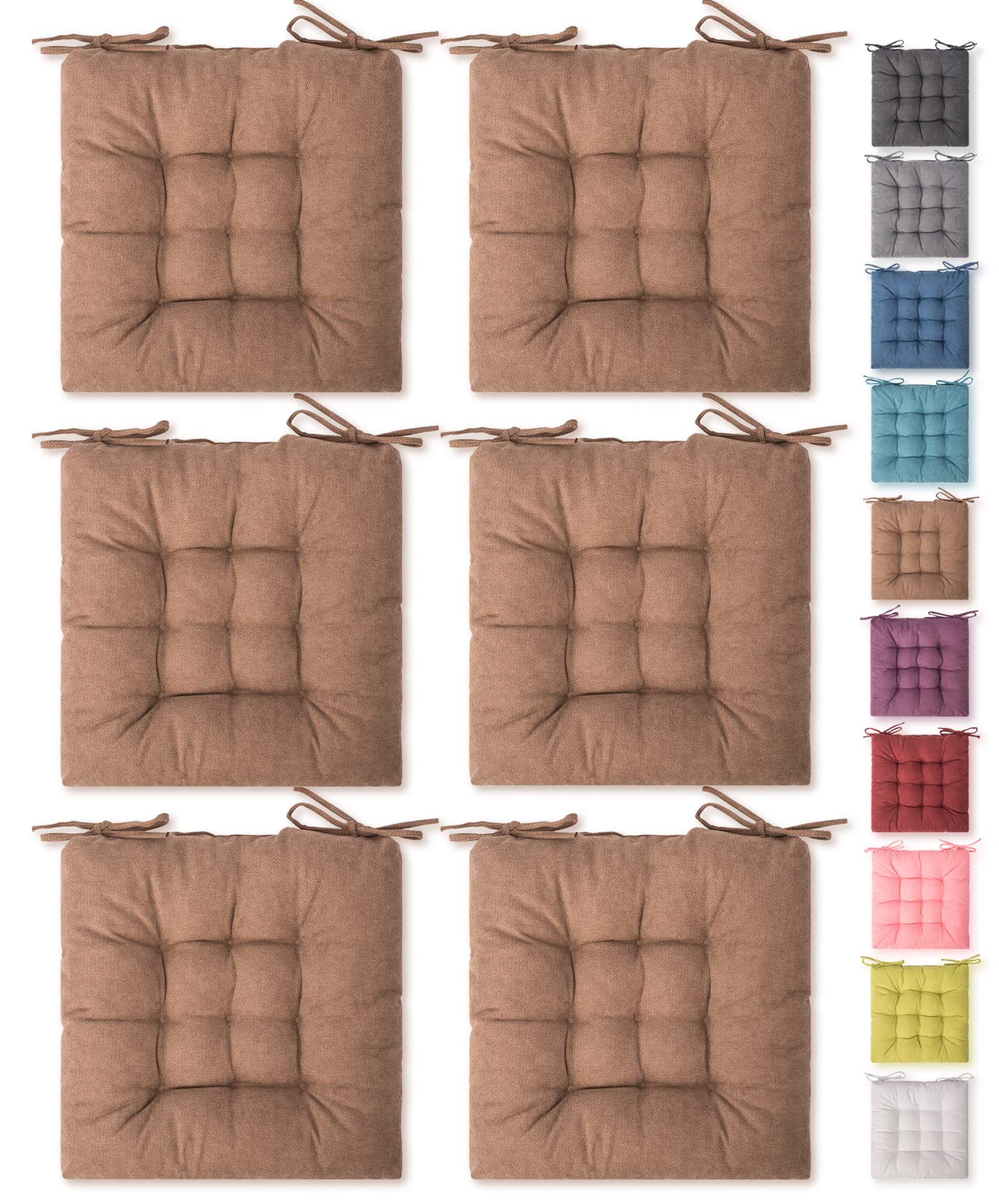 6 Pack Square Moon Seat Cushions - Comfortable Chair Pads for Indoor & Outdoor Use - Perfect for Dining Chairs, Office Chairs, Desk Chairs - Enhance Comfort at Home, Office, or Patio