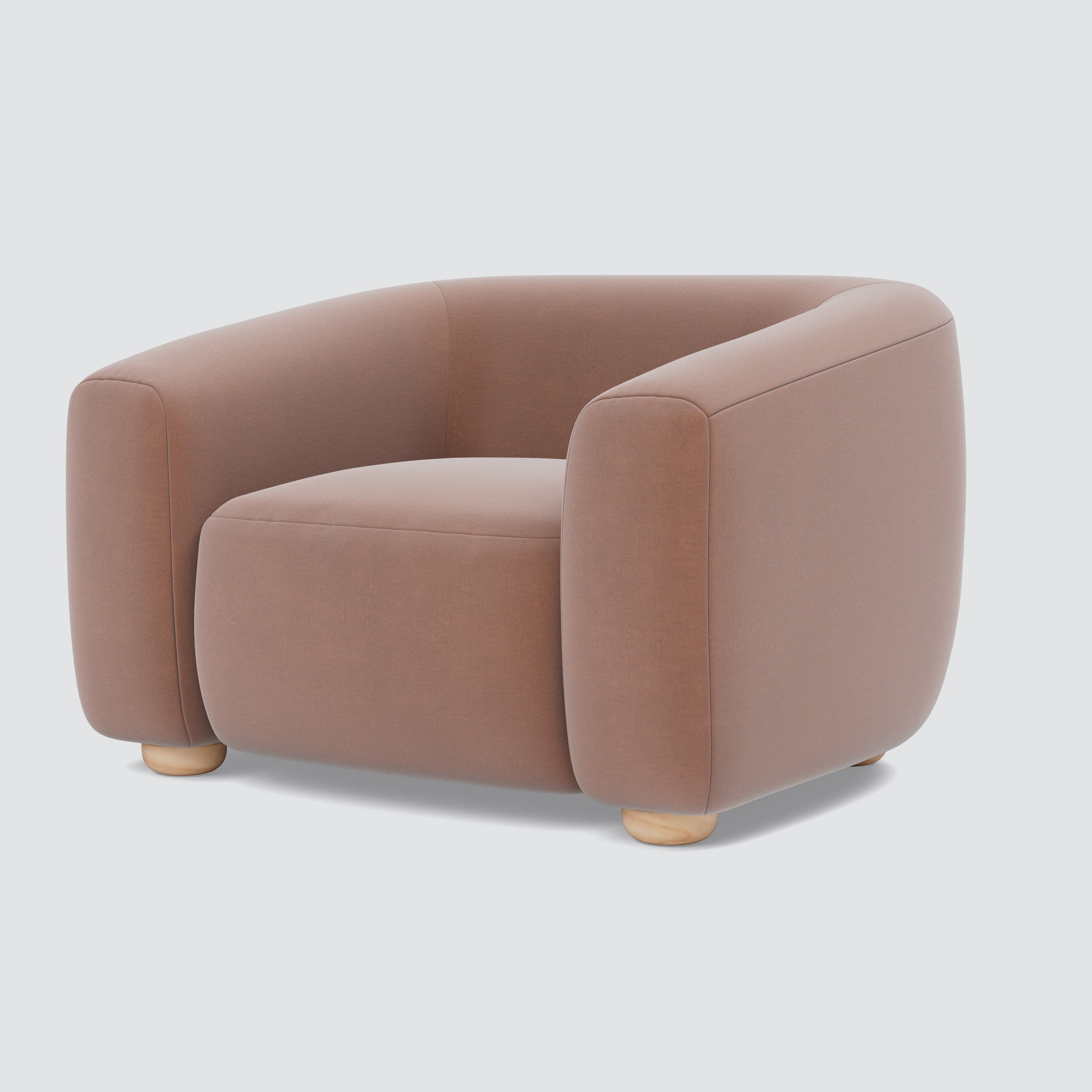 Bay Armchair - Modern Accent Chair for Living Room, Bedroom & Office - Comfortable Upholstered Lounge Chair with Wooden Legs - Perfect for Relaxing, Reading & Decorating Your Home