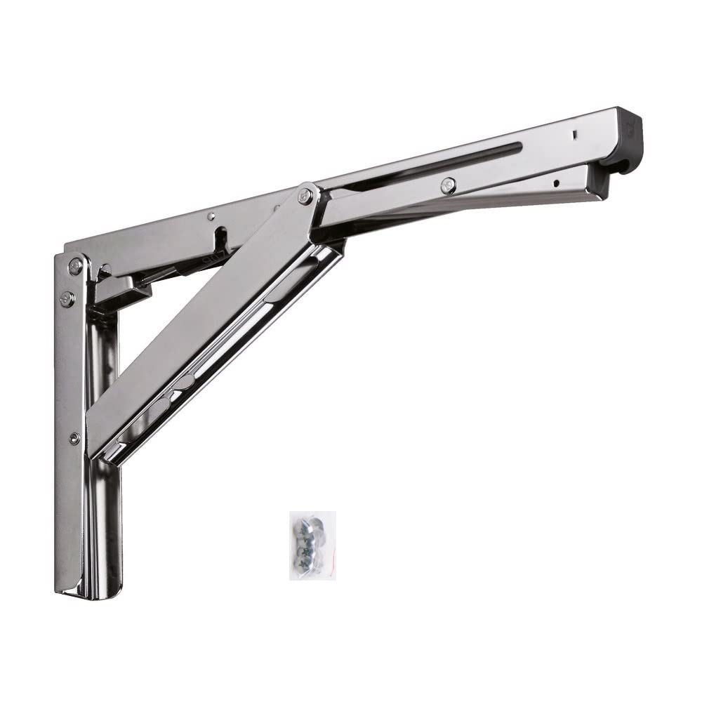 Heavy Duty Stainless Steel Folding Table Support with Soft-Close Damper - EB-303-DA - 220 lbs Load Capacity - Perfect for Kitchen Islands, Workbenches, and Foldable Desks