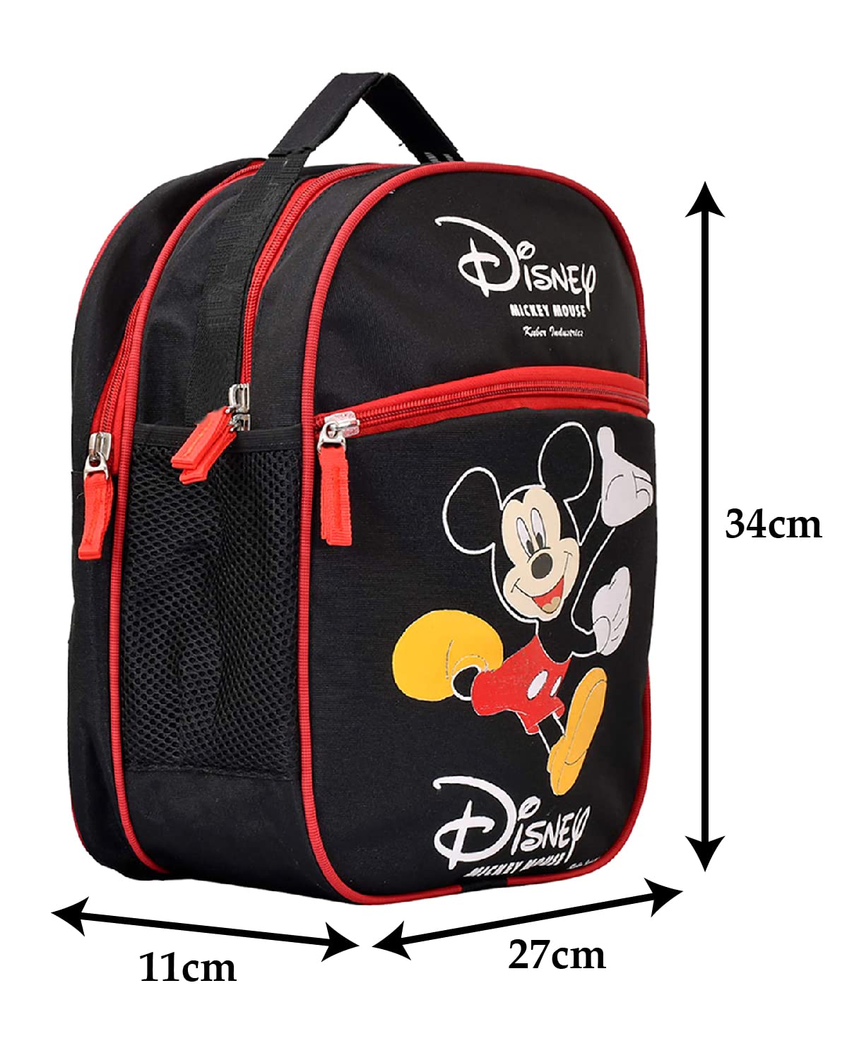 Mickey Mouse Print Lightweight Kids Backpack - Portable School Bag for Boys & Girls, Durable Bookbag for Daily Use, Travel & Outdoor Activities (Black) 54HH4176