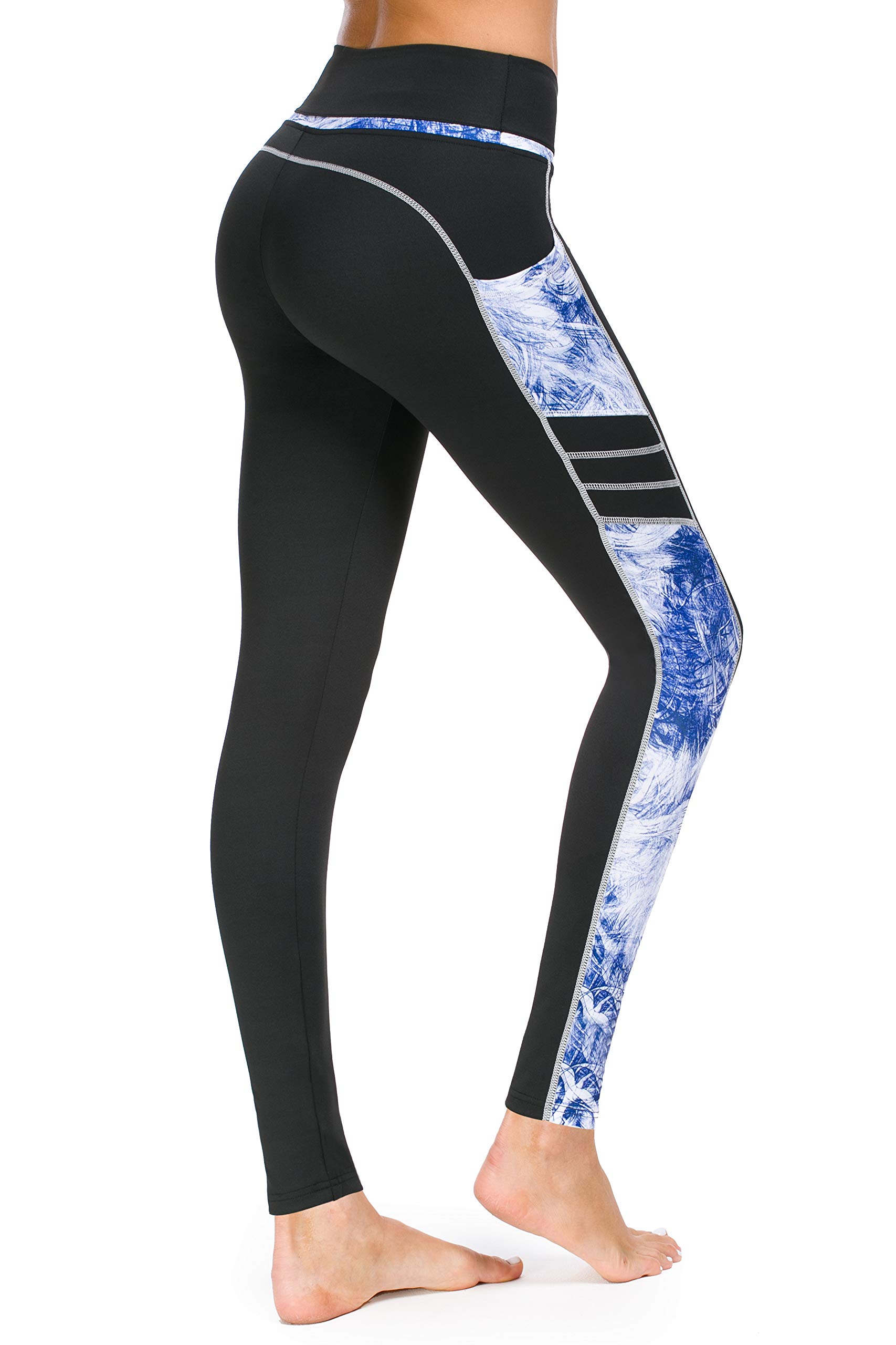 Women's High Waist Yoga Pants with Pockets - Comfortable Workout Running Leggings for Fitness, Gym & Lounge Wear