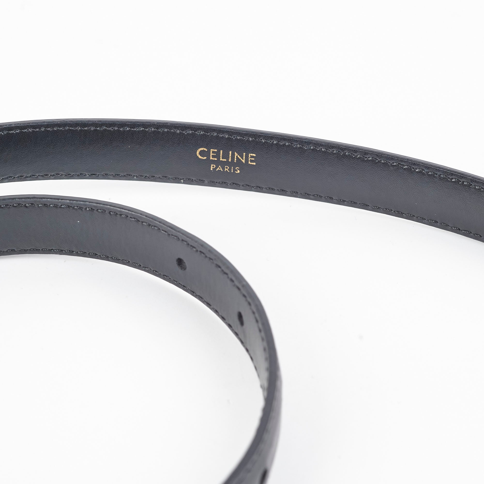 Celine Triomphe Belt - Genuine Leather Black Waist Belt for Women - Size 70 - Perfect for Office, Date Night & Special Occasions