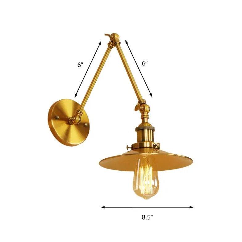 Vintage Copper Wall Sconces - Adjustable Swing Arm Indoor Lighting Fixtures for Bedroom, Living Room & Hallway Decor
