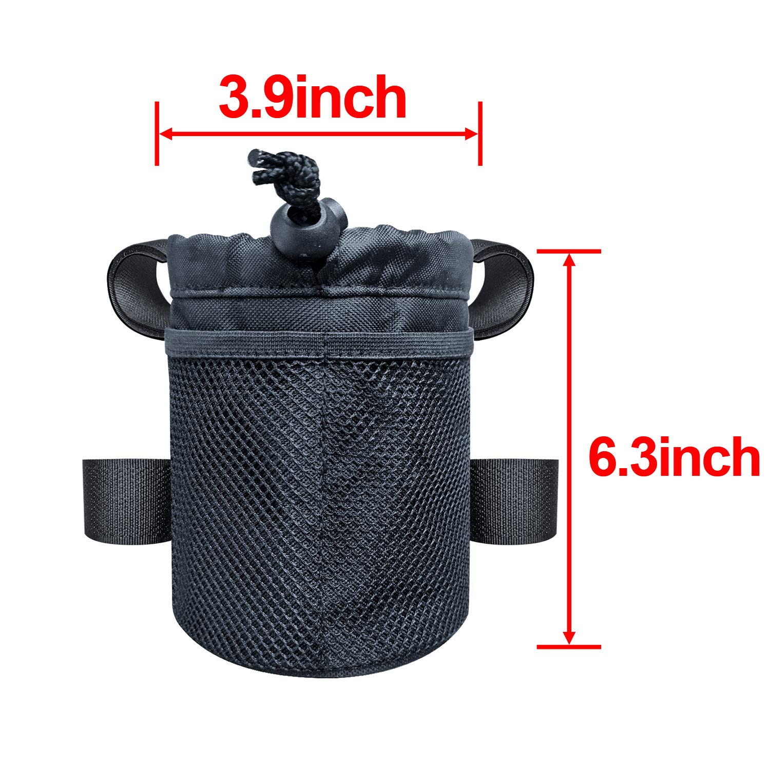 UCEDER 4 Pack Bike Handlebar Cup Holder - Adjustable Water Bottle Holder with Mesh Pocket & Buckle for Cycling, Hiking & Outdoor Sports (6.3
