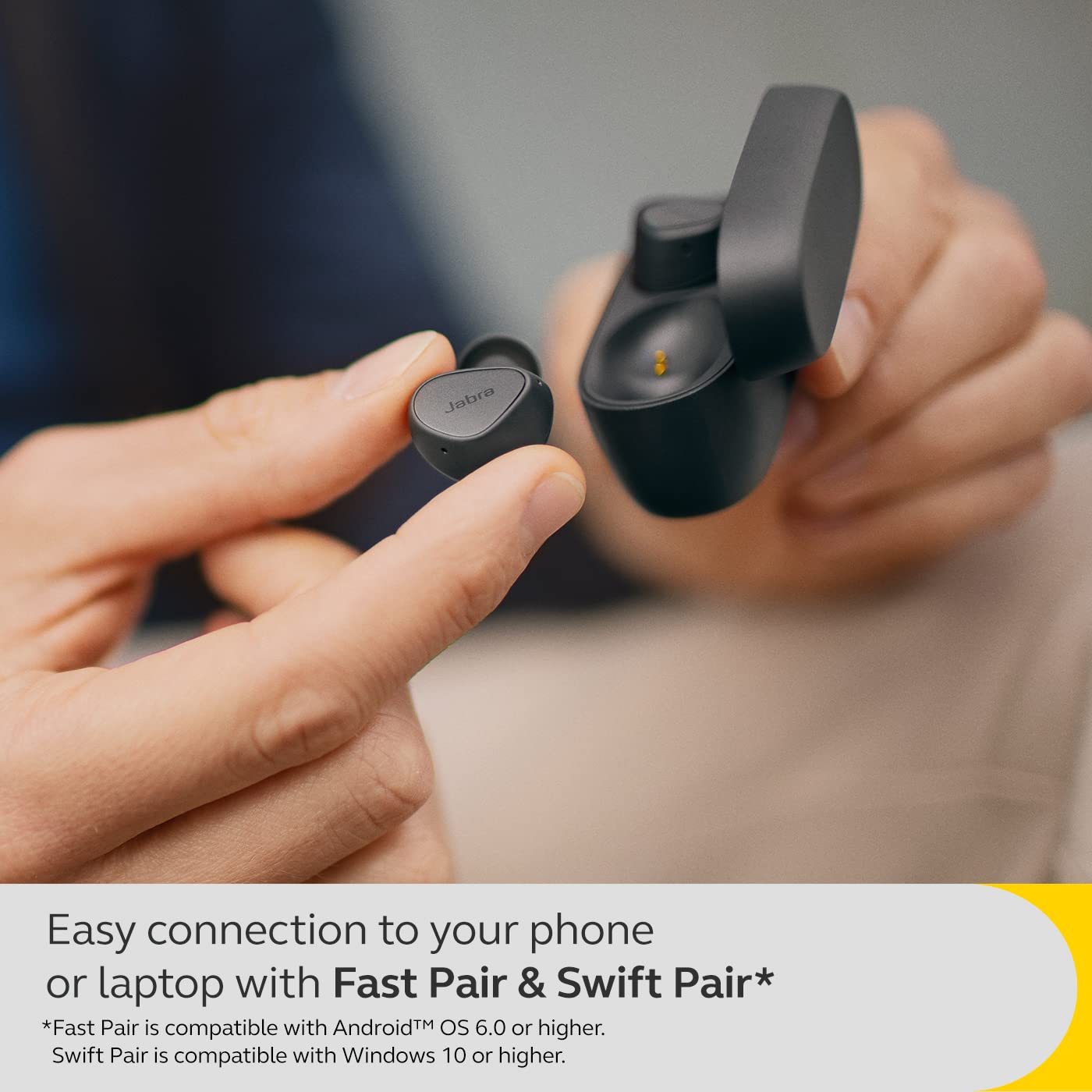 Jabra Elite 4 True Wireless Earbuds - Dark Grey | Active Noise Cancelling Bluetooth Headphones for Running, Gym & Workouts