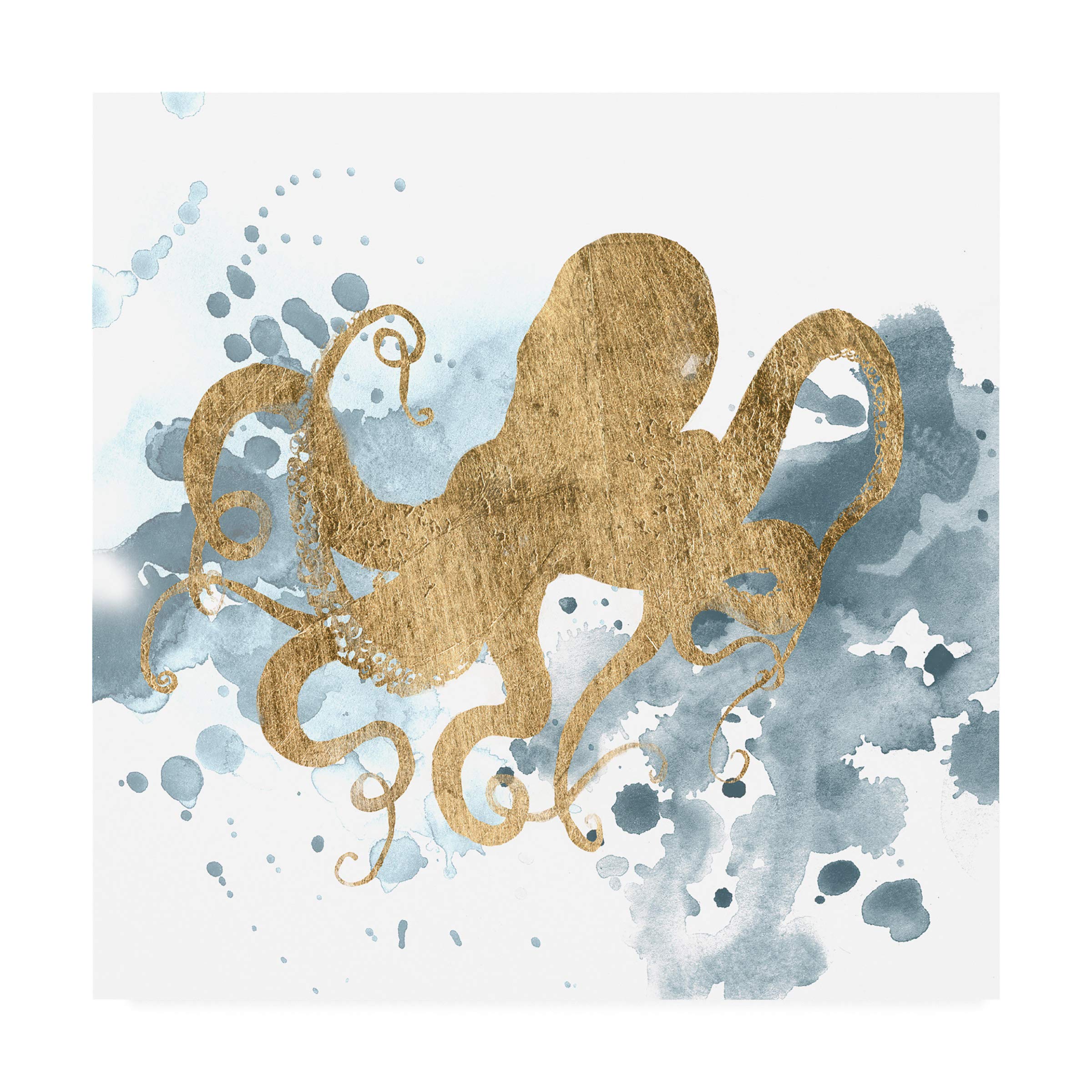 Grace Popp Gilded Splash II Framed Art Print - 18x18 Inches, Gold Accent Wall Decor for Living Room, Bedroom & Office - Trademark Fine Art Collection
