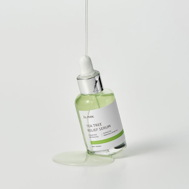 iUNIK Tea Tree Relief Serum for Acne & Oily Skin - Soothing Facial Serum with Natural Extracts - Perfect for Daily Skincare & Blemish Control