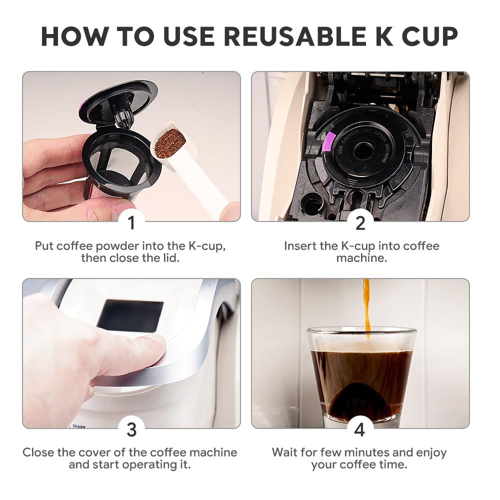 3-Pack Reusable K-Cup Coffee Pods for Keurig 2.0 & 1.0 Brewers - Eco-Friendly Refillable Empty Coffee Capsules for Home & Office Use