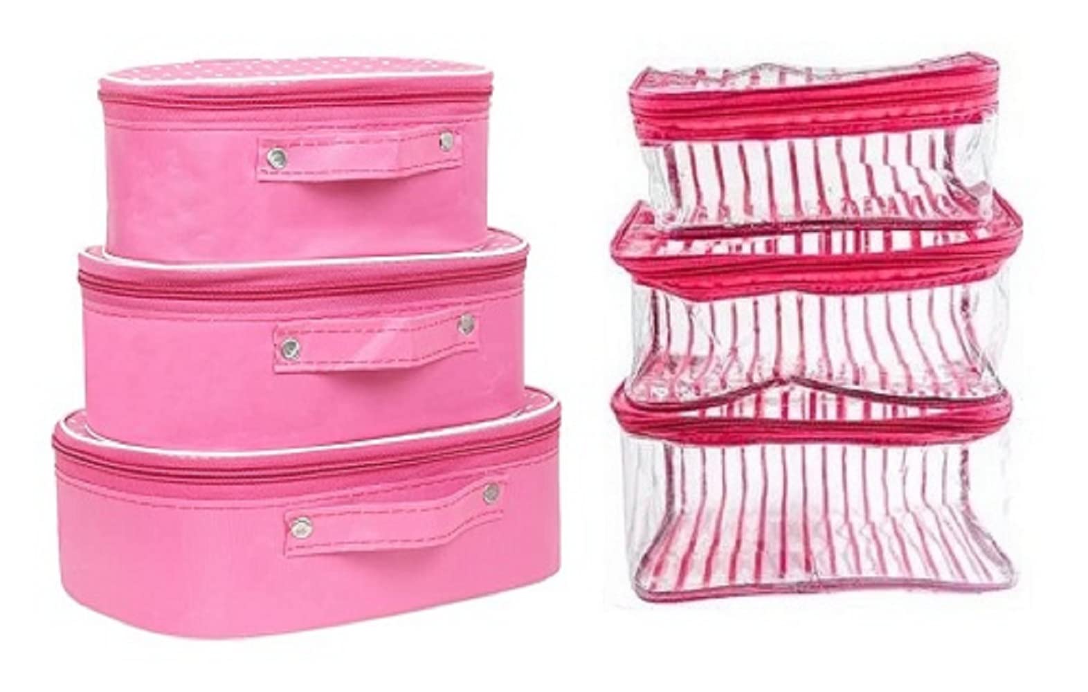 2-Piece Multipurpose Vanity Box Set & 3-Piece Makeup Kit - Travel Organizer, Cosmetic Storage, Beauty Accessories (Multicolor) | Perfect for Home, Travel & Gift Giving