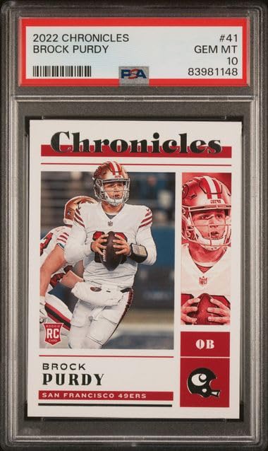 Brock Purdy 2022 Panini Chronicles Football Rookie Card #41 PSA 10 Graded - Perfect for NFL Collectors, Sports Memorabilia Enthusiasts & Investment Collectibles