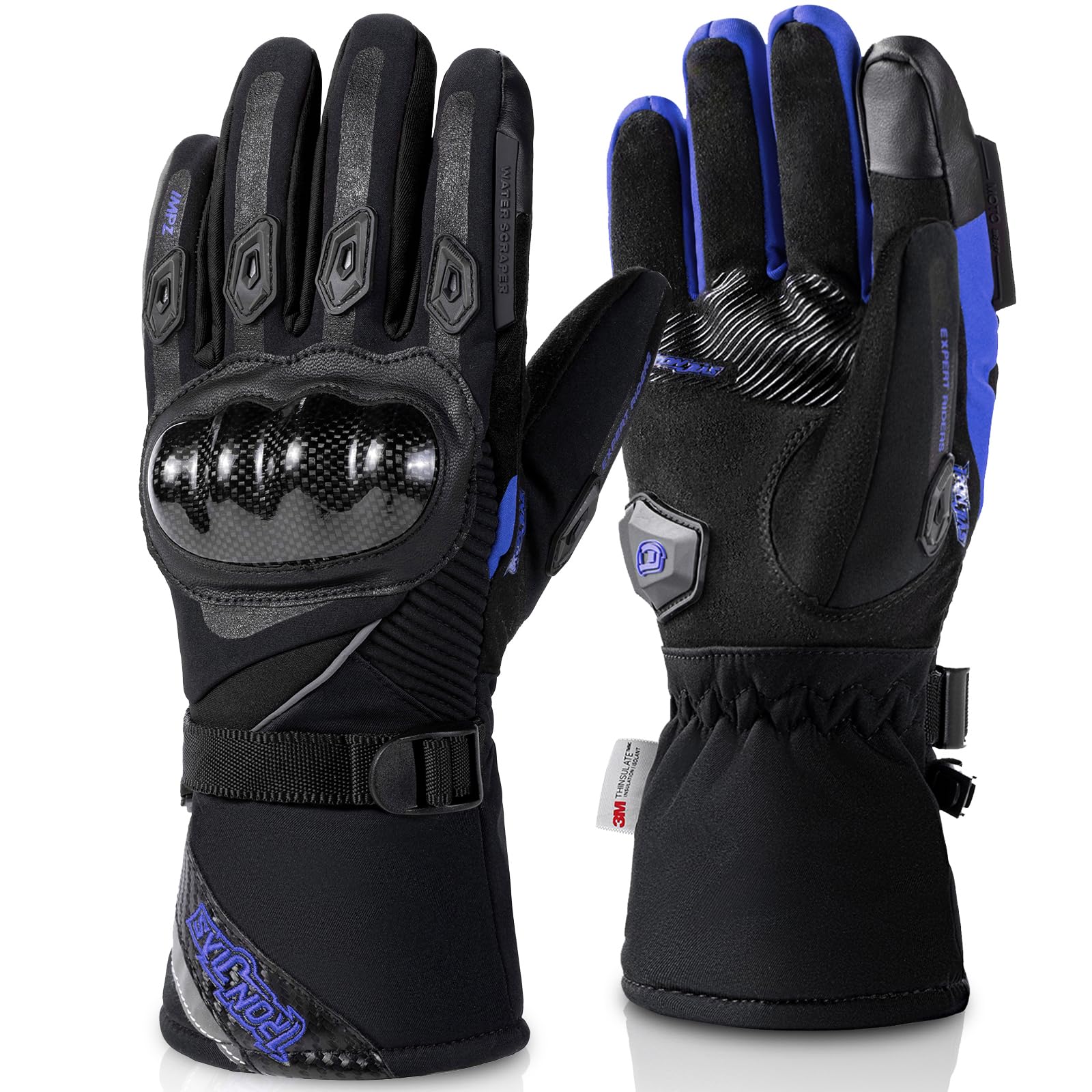 BORLENI Winter Motorcycle Gloves - Waterproof, Windproof & Warm Riding Gloves for Men & Women - Ideal for Cold Weather Commuting, Touring & Adventure Riding