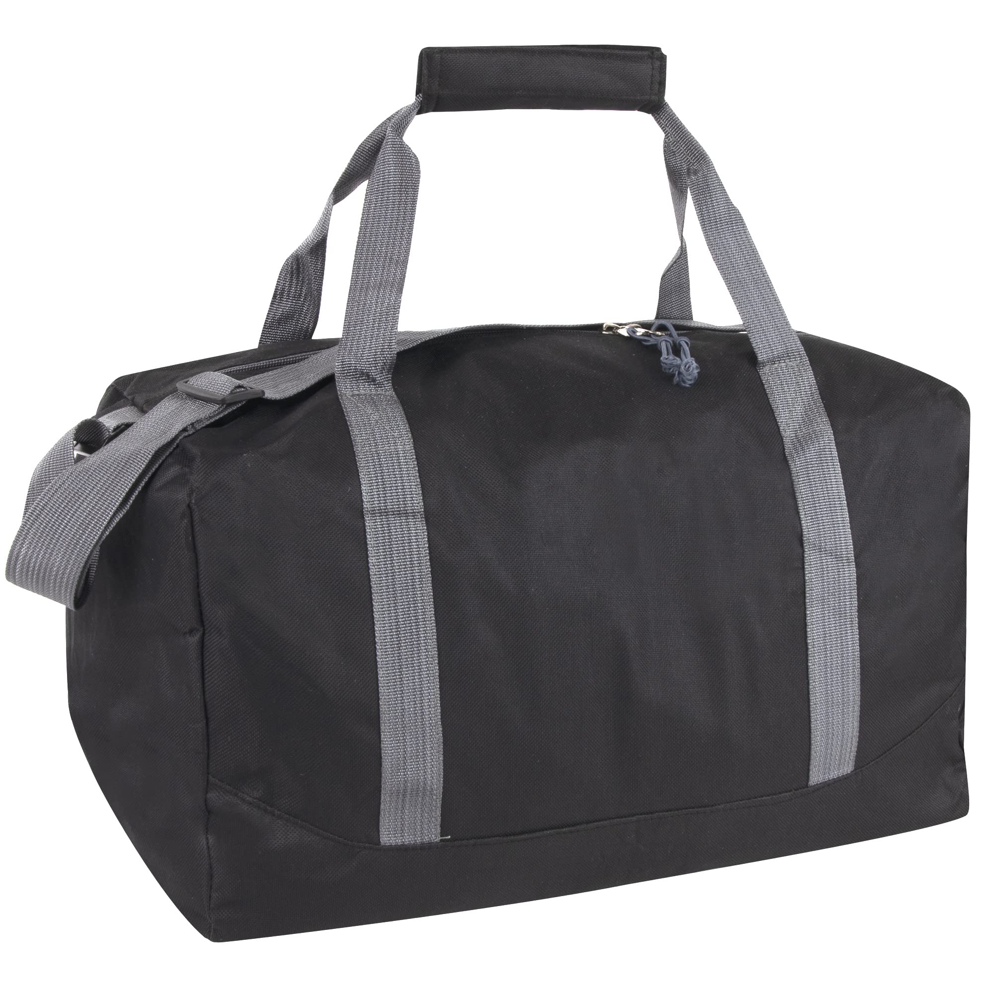 30L 17 Inch Canvas Duffle Bag for Travel - Water-Resistant Weekender Overnight Bag with Shoulder Strap for Men & Women (Black) - Perfect for Gym, Weekend Trips & Airplane Carry-On