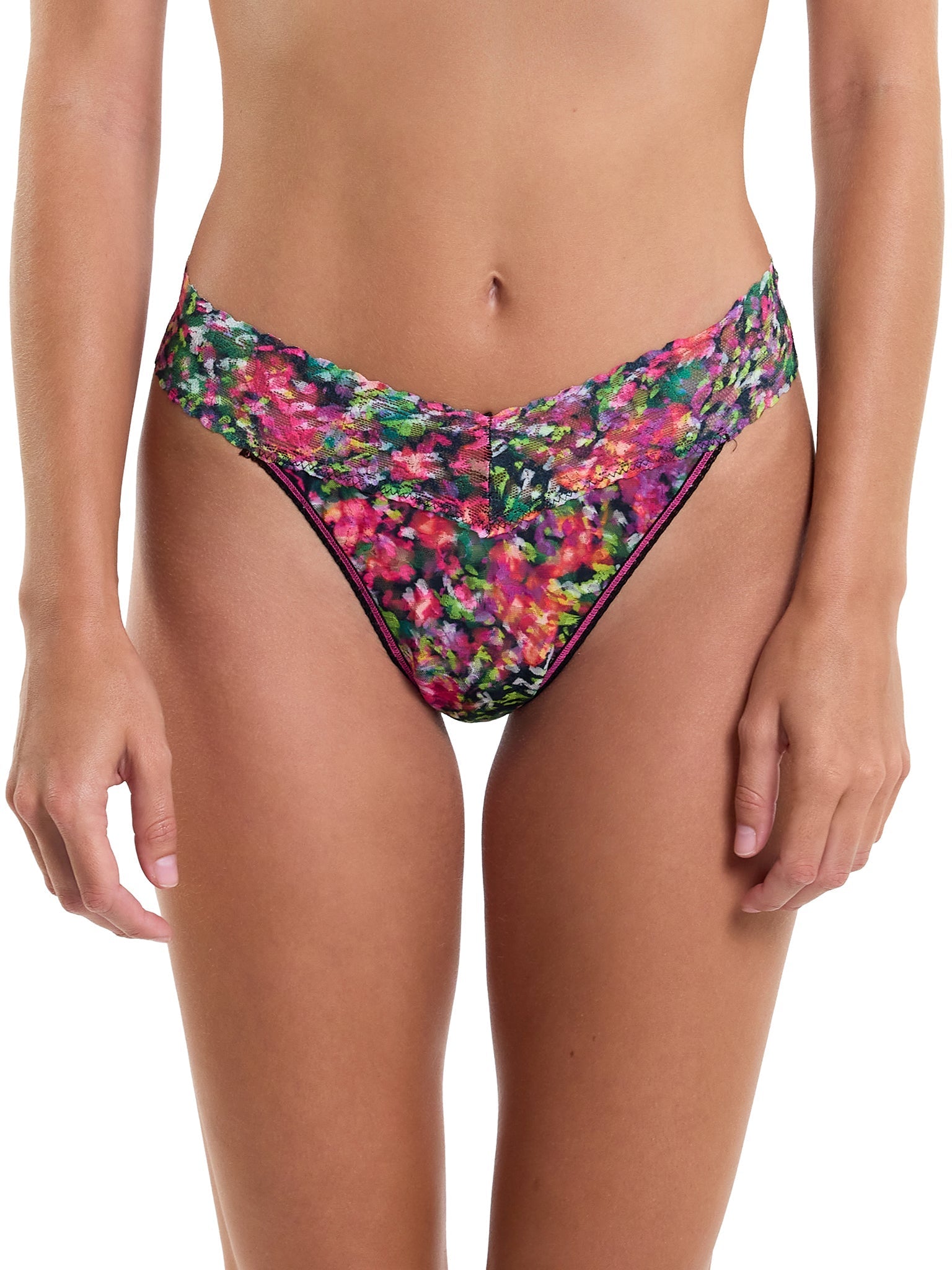 Printed Signature Lace® Original Rise Thong - Soft Comfortable Women's Underwear for Everyday Wear & Special Occasions