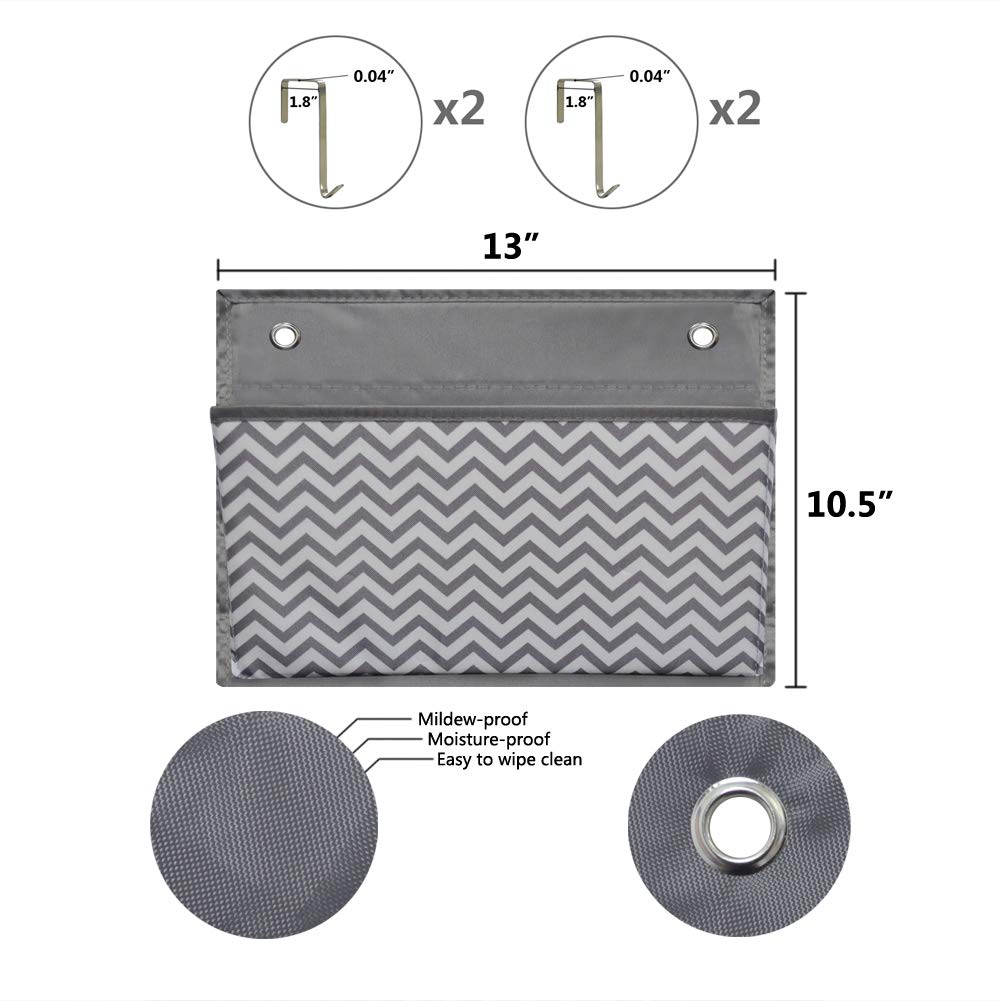 Eamay Wall Mount & Over Door File Organizer - 4 Large Document Holders for Office Supplies, School, Classroom & Home Use - Wave Pattern Design - Perfect for Paper Storage, Mail Sorting & Office Organization