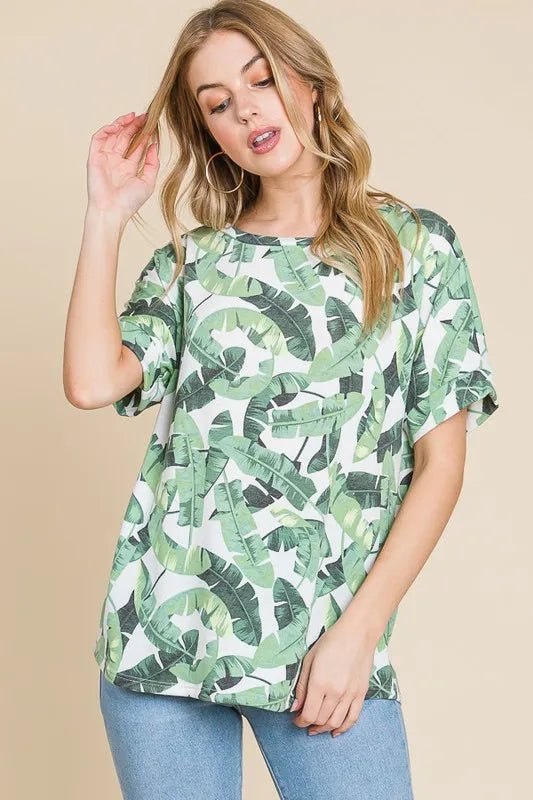 BOMBOM Lightweight Printed Round Neck Short Sleeve T-Shirt for Women - Casual Summer Tee for Outfits, Travel & Everyday Wear