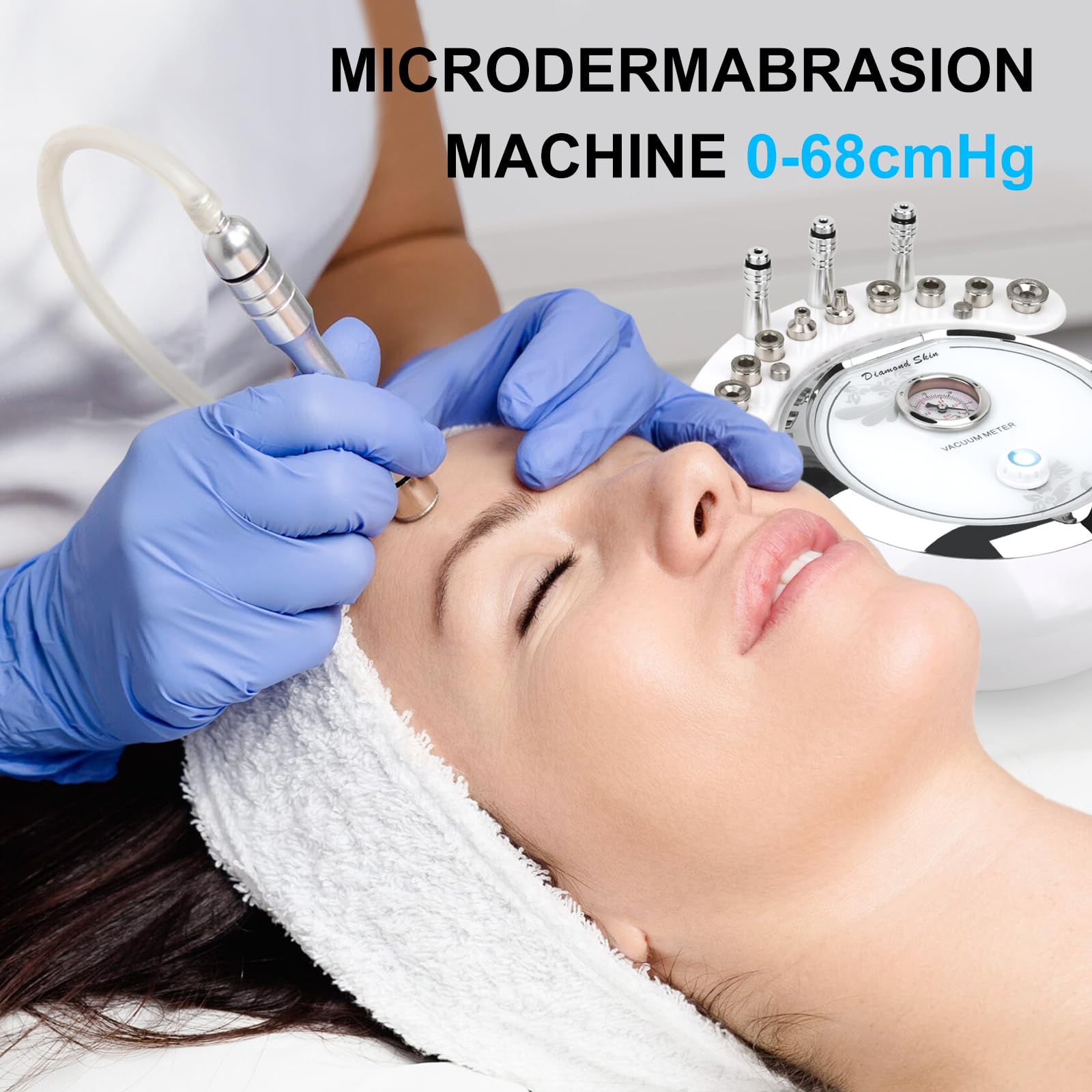 Professional 3-in-1 Microdermabrasion Machine with 0-68cmHg Strong Suction Power - mcwdoit Dermabrasion Facial Care for Acne, Blackheads & Wrinkles - Perfect for Home Spa & Salon Skin Treatments