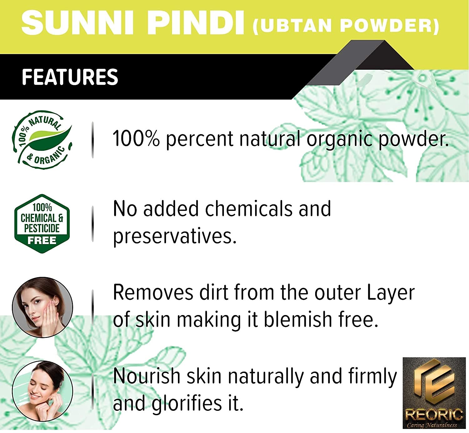 Reoric Sunnipindi Bath Powder & Ubtan Powder for Skin Whitening - Natural Body Scrub & Exfoliator - Unisex (200g, Pack of 2) | Ayurvedic Skin Care for Glowing Complexion | Perfect for Spa Day & Daily Skincare Routine