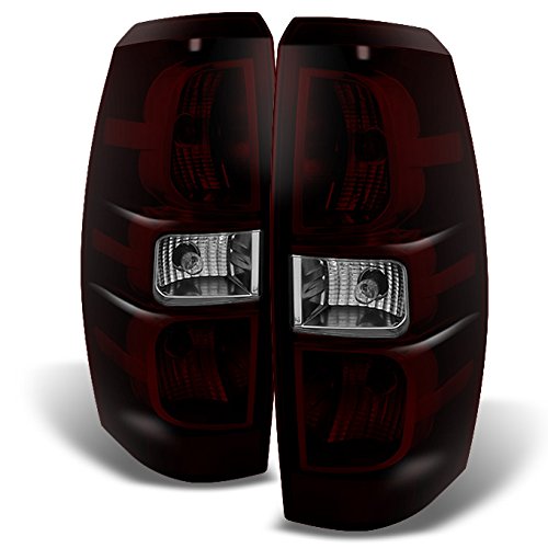 AKKON Dark Red LED Tail Lights Brake Lamps Pair for Chevy Avalanche Pickup Truck - Left Driver & Right Passenger Side Replacement | Durable & Stylish Upgrade for Night Driving & Enhanced Safety